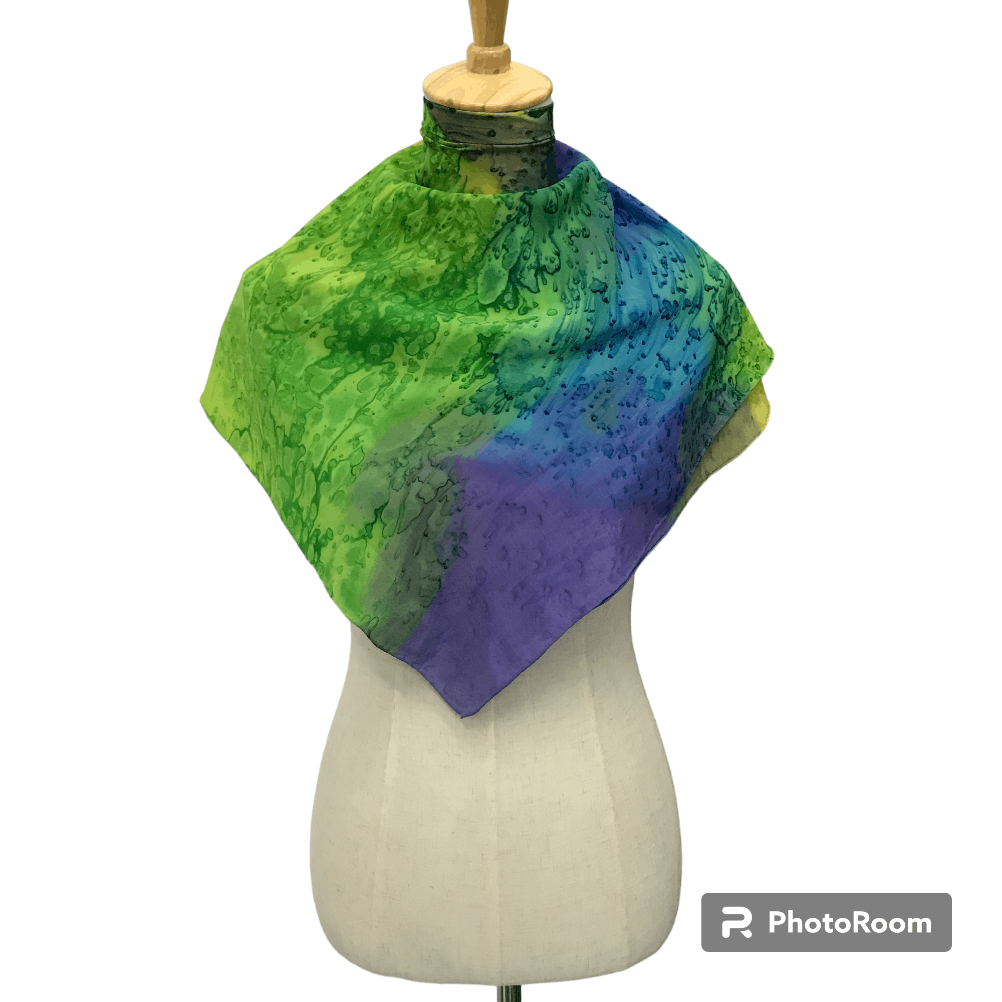 Japanese Brand Abstract Pattern Vintage Silk Scarf M53 Size ONE SIZE - 1 Thumbnail