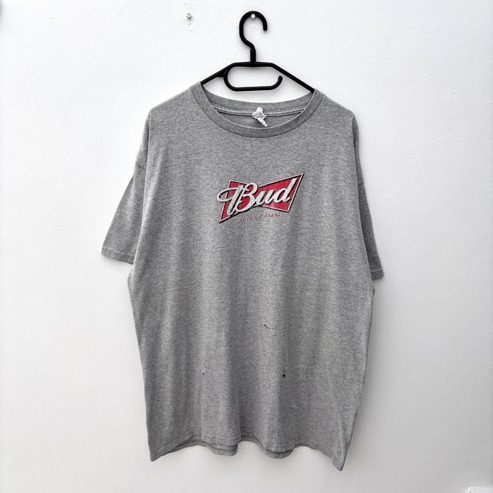 NASCAR Vintage NASCAR Budweiser grey racing beer T-shirt XL | Grailed