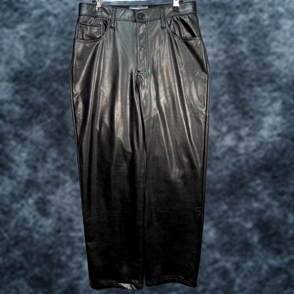 Abercrombie & Fitch Abercrombie & Fitch Womens 29 / 8 Black Faux Leather High Rise Loose Fit Pants Size 30" / US 8 / IT 44 - 1 Thumbnail