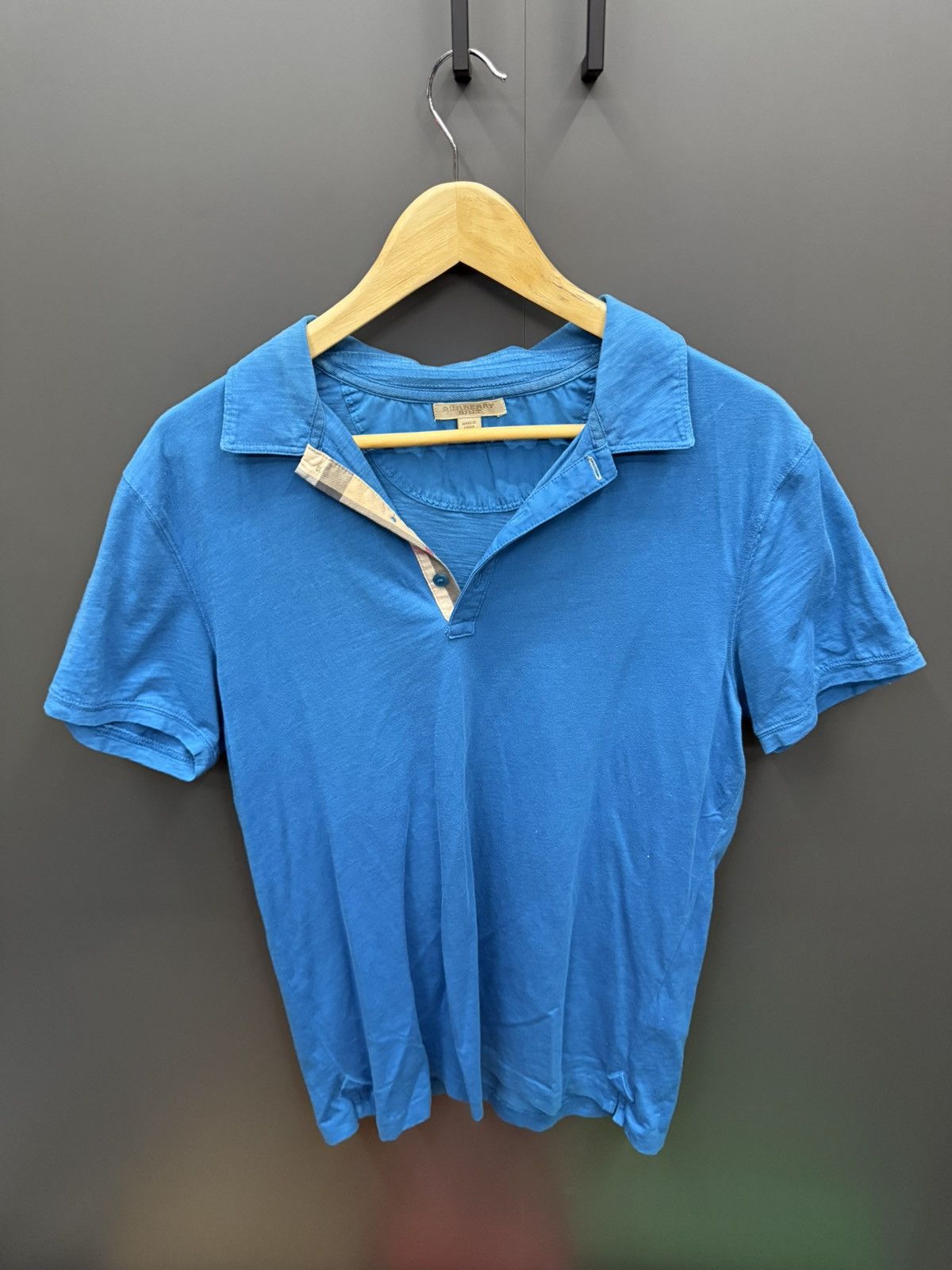 Burberry Burberry Brit Teal Blue Classic Polo Shirt Novacheck Accents Size US L / EU 52-54 / 3 - 1 Thumbnail