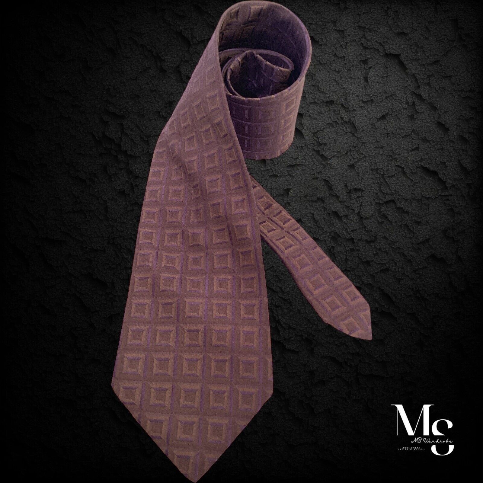 Aquascutum AQUASCUTUM OF LONDON Burgundy Geometric Silk Tie H.C Canada Size ONE SIZE - 1 Thumbnail