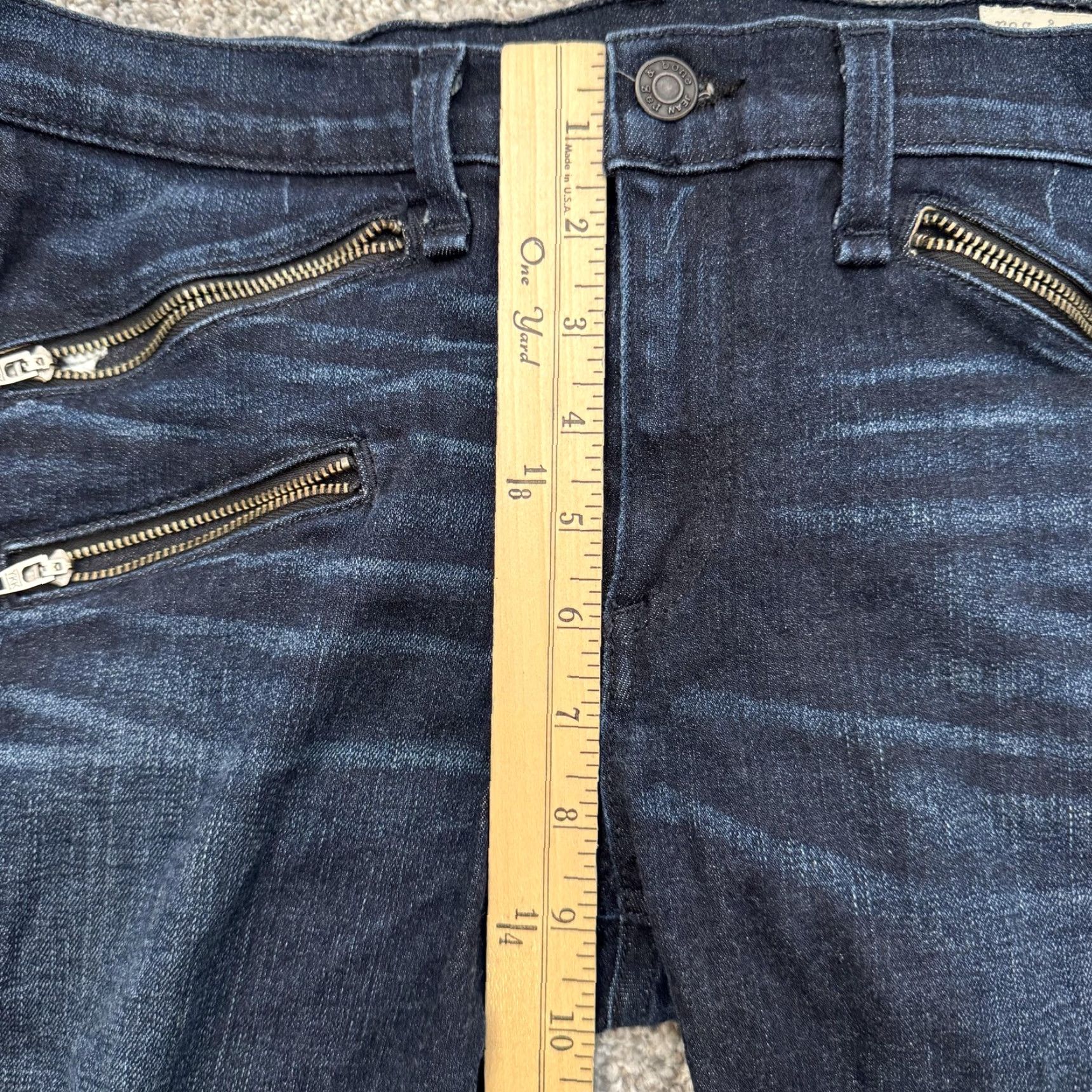 Rag & Bone rag & bone Kensington Skinny Jeans Womens 31 Blue Dark Wash Ankle Zip Stretch USA Size 24" / US 00 / IT 34 - 5 Thumbnail