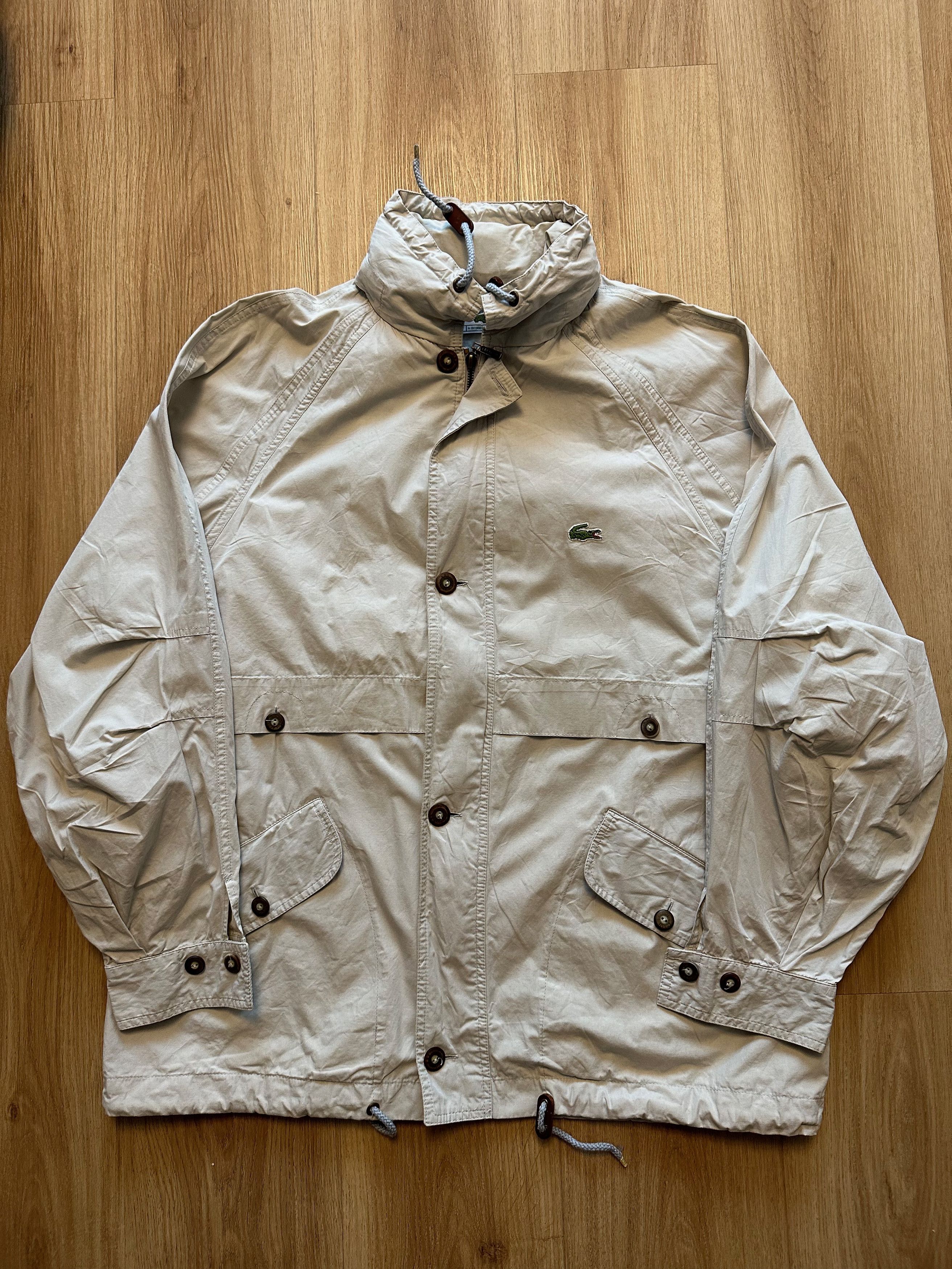 Lacoste 80's - 90's LACOSTE cotton hooded light jacket Size US L / EU 52-54 / 3 - 10 Thumbnail