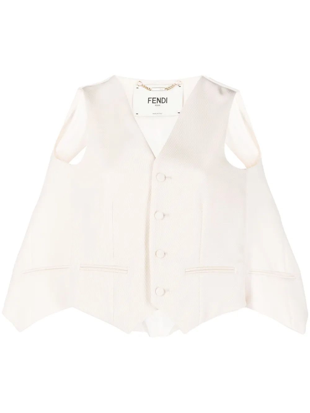 Fendi o1y0925 Sleeveless Vest in Ivory Size XS / US 0-2 / IT 36-38 - 1 Thumbnail