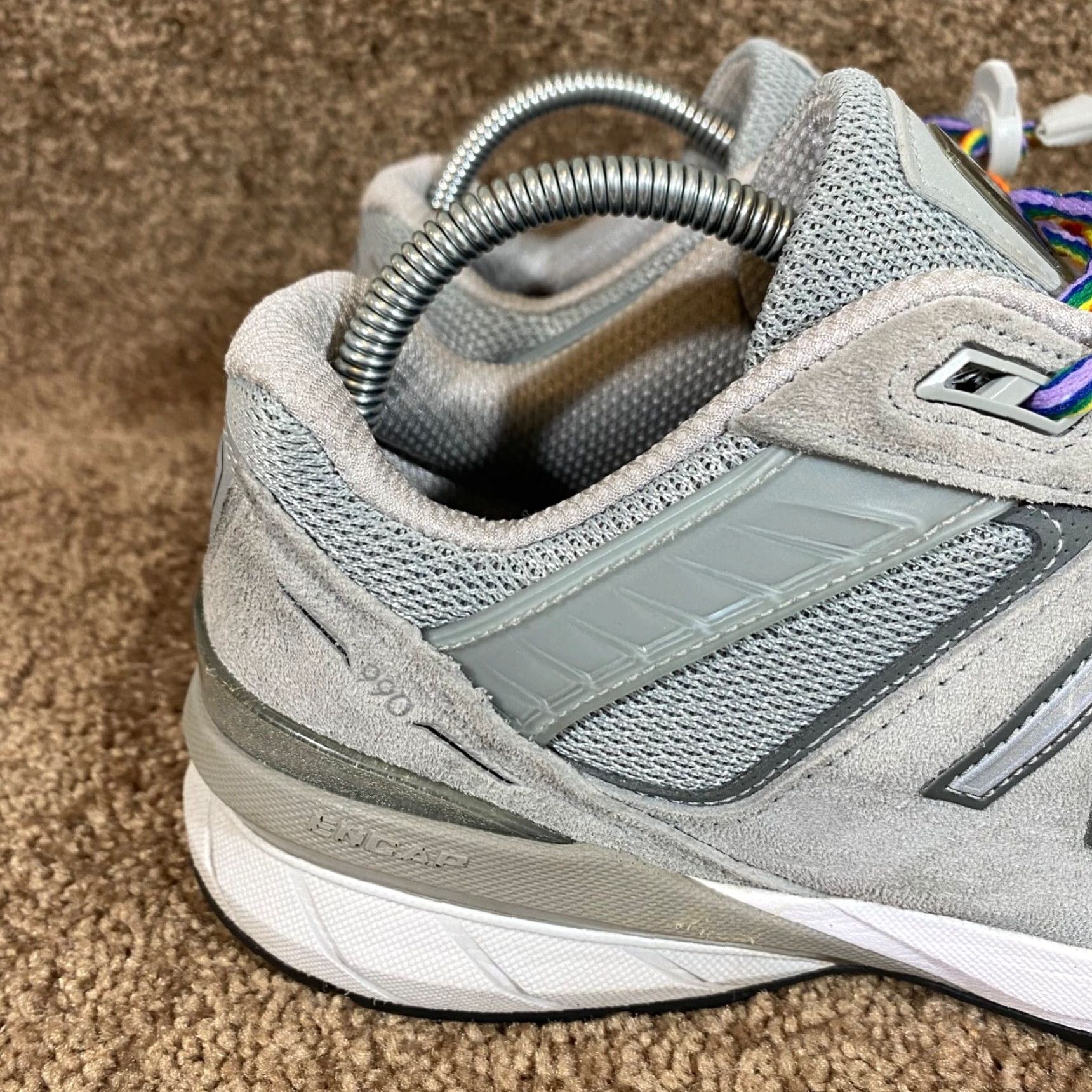 New Balance New Balance 990v5 Womens 9 D Wide Castle Gray White Running W990GL5 Made in USA Size US 9 / IT 39 - 2 Thumbnail