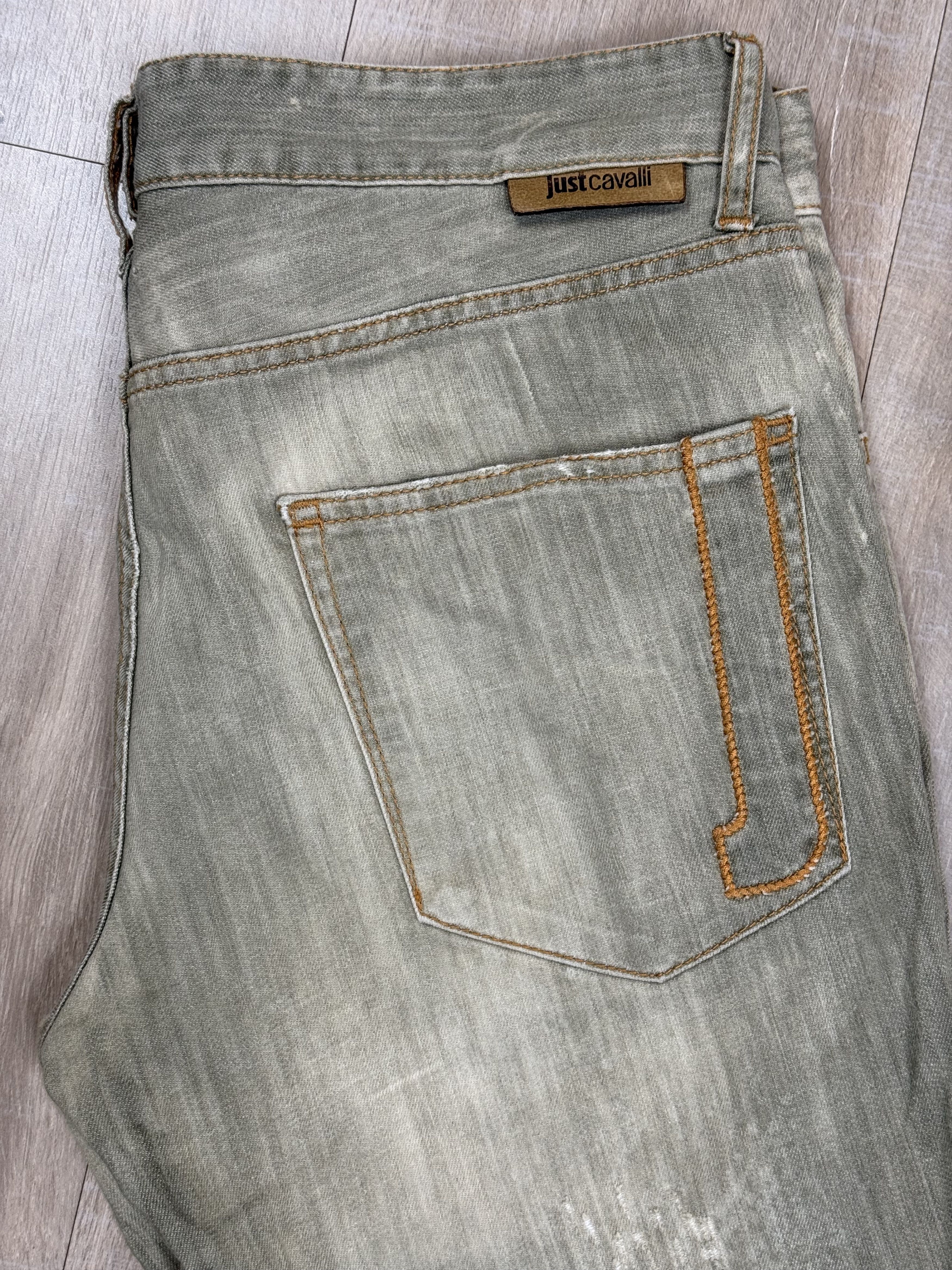 Just Cavalli Just Cavalli Men's Straight-Leg Denim Jeans Olive Size 34 Size US 34 / EU 50 - 2 Thumbnail