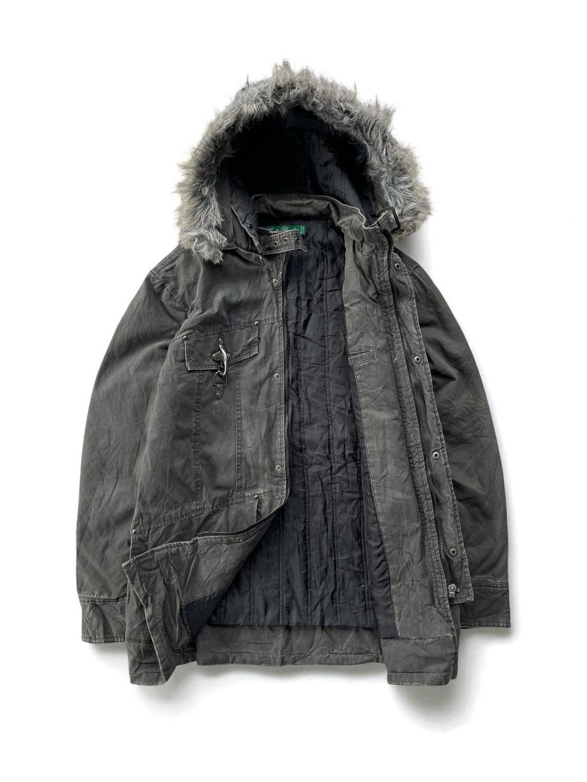 If Six Was Nine 🔥Vintage Create Barefoot Fireman Clasp Faux Fur Hood Jacket Size US L / EU 52-54 / 3 - 3 Thumbnail