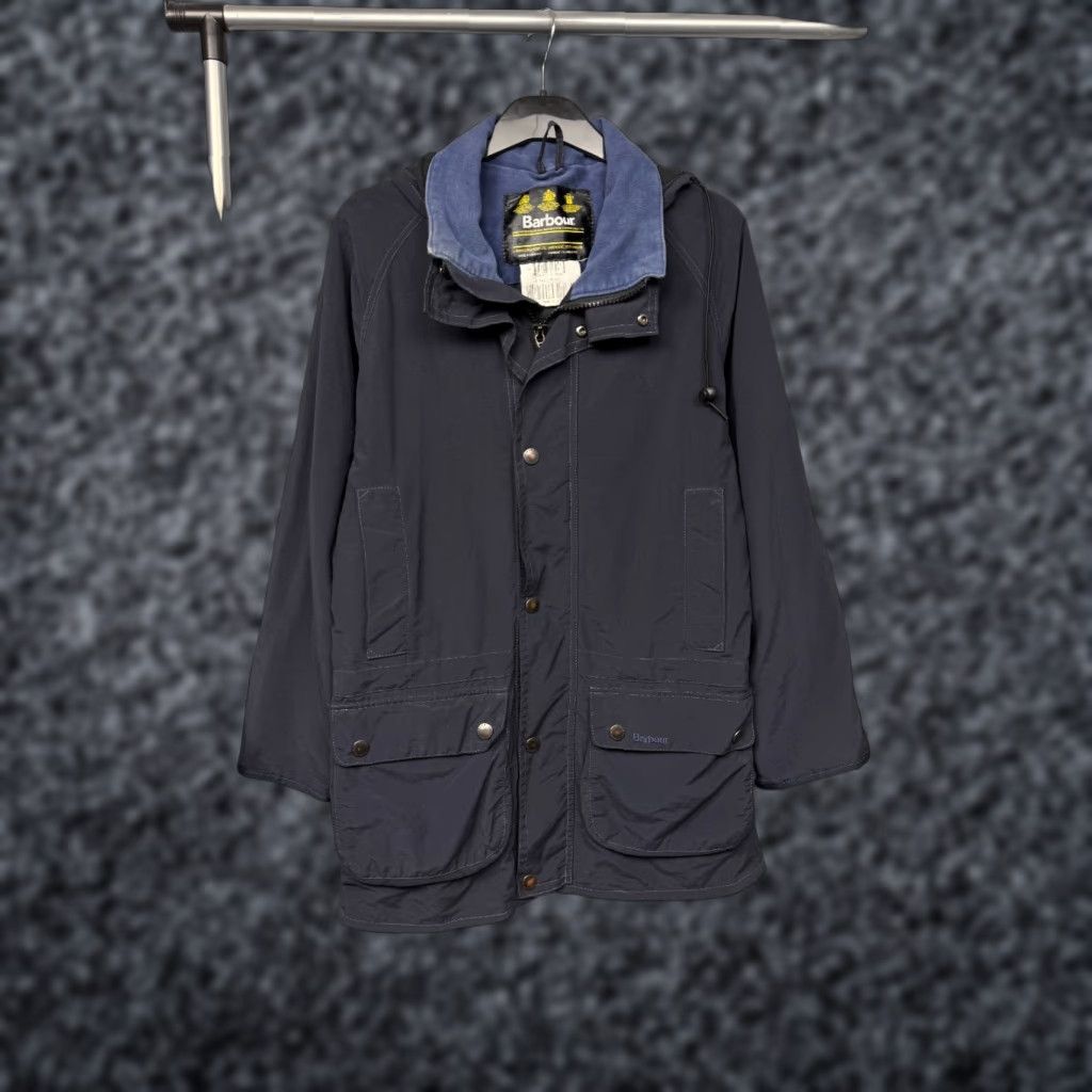 Barbour VINTAGE Barbour Jacket 90s Mens Nylon Blue S - 90s Rain Coat, Zip Closure, Barbour, Jacket, Men, Size S, Blue, Nylon, 90s Theme Size US S / EU 44-46 / 1 - 1 Thumbnail
