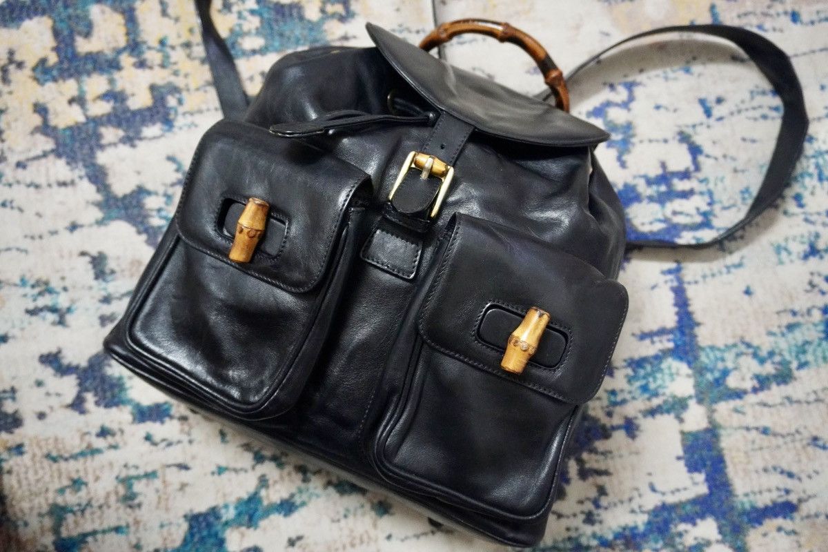 Gucci × Vintage Vtg Gucci bamboo bagpack in great condition Size ONE SIZE - 1 Thumbnail