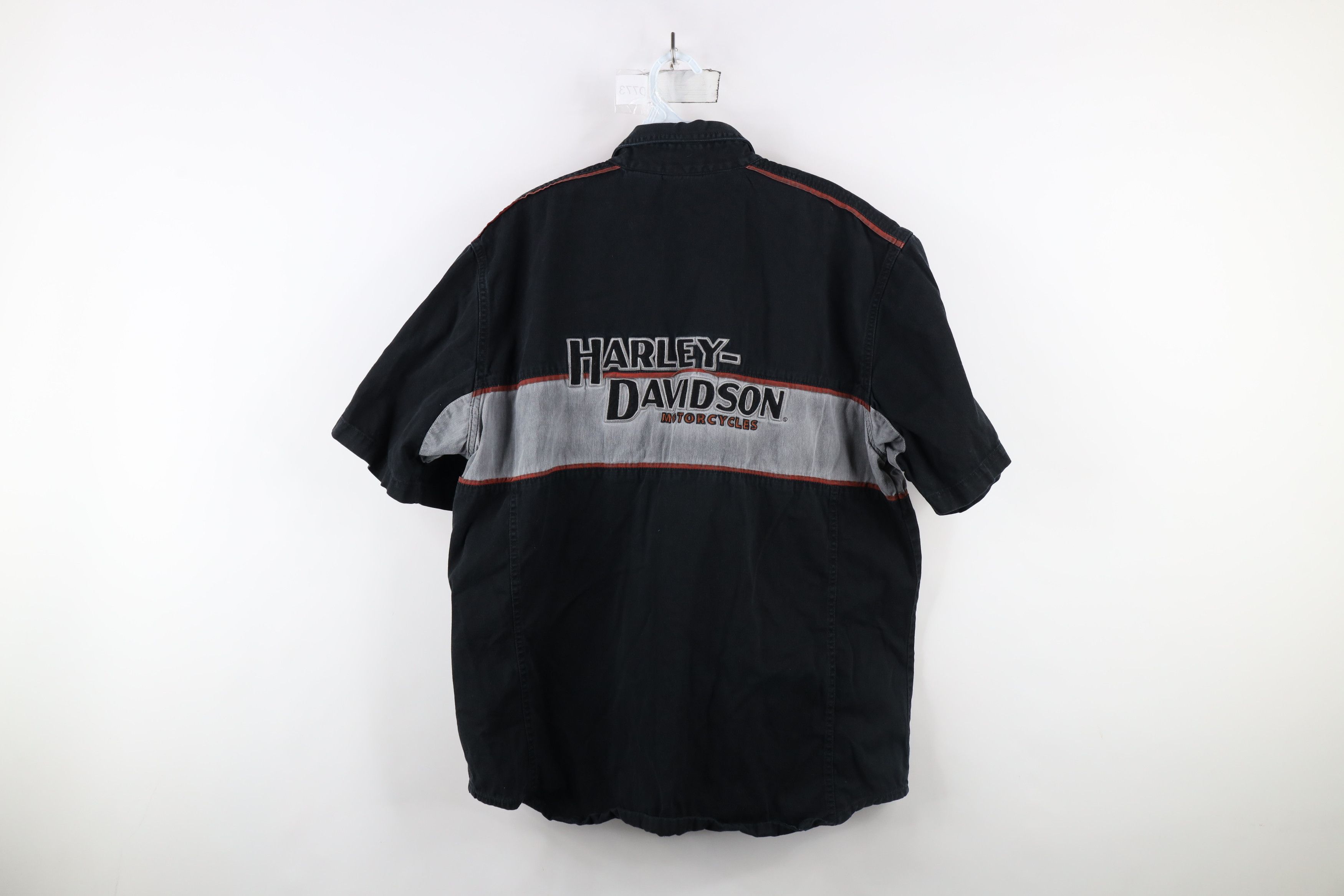 Harley Davidson × Vintage Vintage Harley Davidson Denim Work Mechanic Button Shirt Size US XL / EU 56 / 4 - 14 Thumbnail