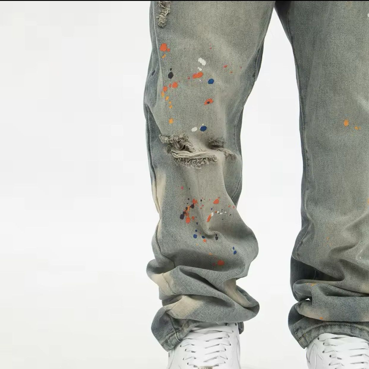 Japanese Brand Ripped Jeans Y2k High Street Distressed Washed-out Loose Size US 28 / EU 44 - 4 Thumbnail