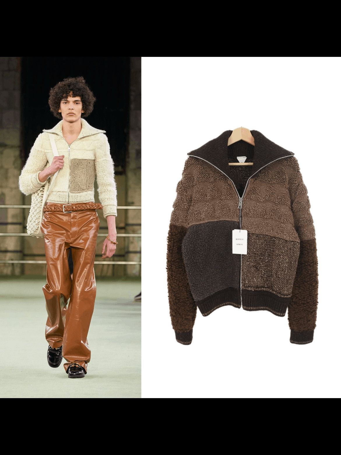 Bottega Veneta 22AW Neutral Patchwork Jacket