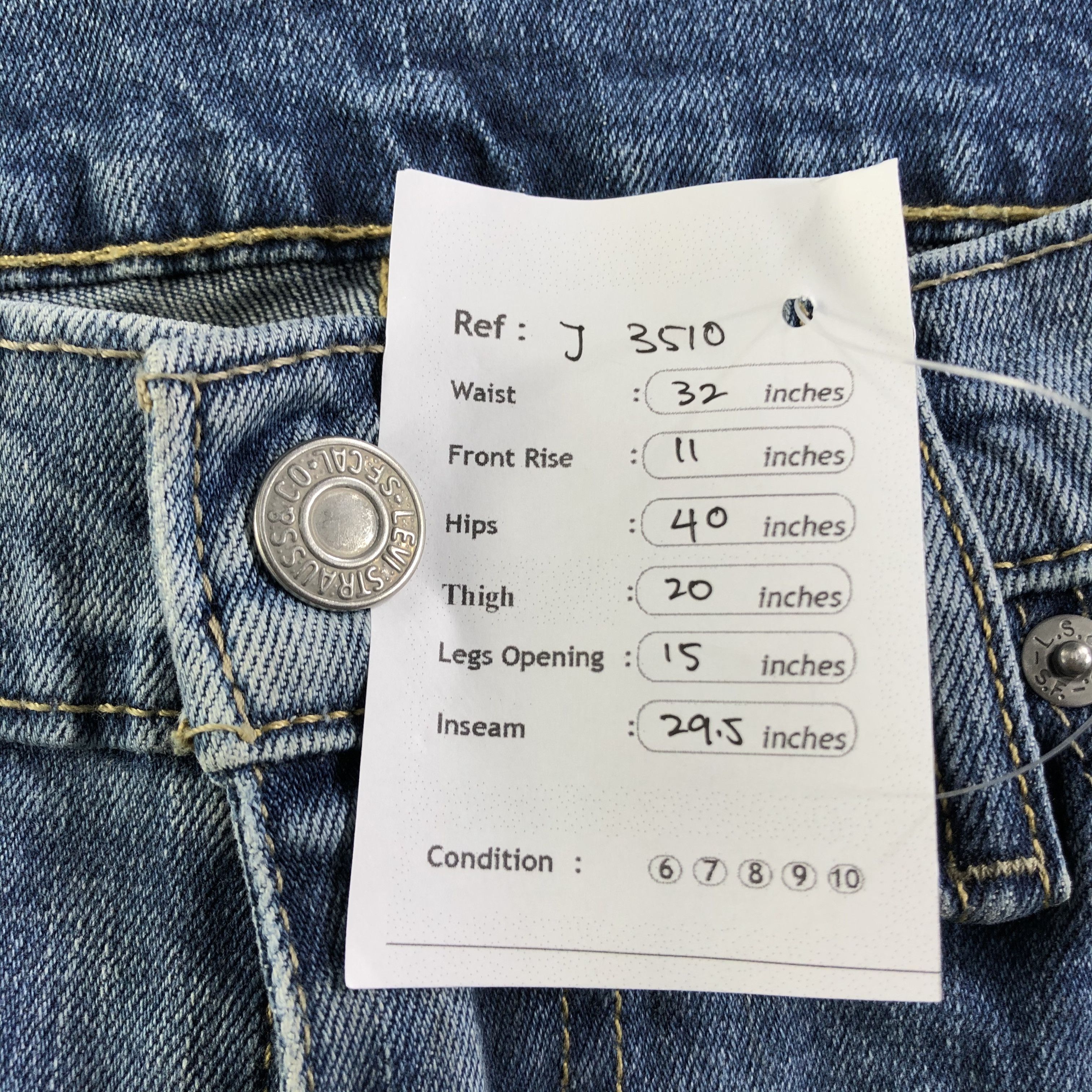 Levi's Vintage Blue Wash Levis 513 Jeans-J3510 Size 32" / US 10 / IT 46 - 11 Thumbnail