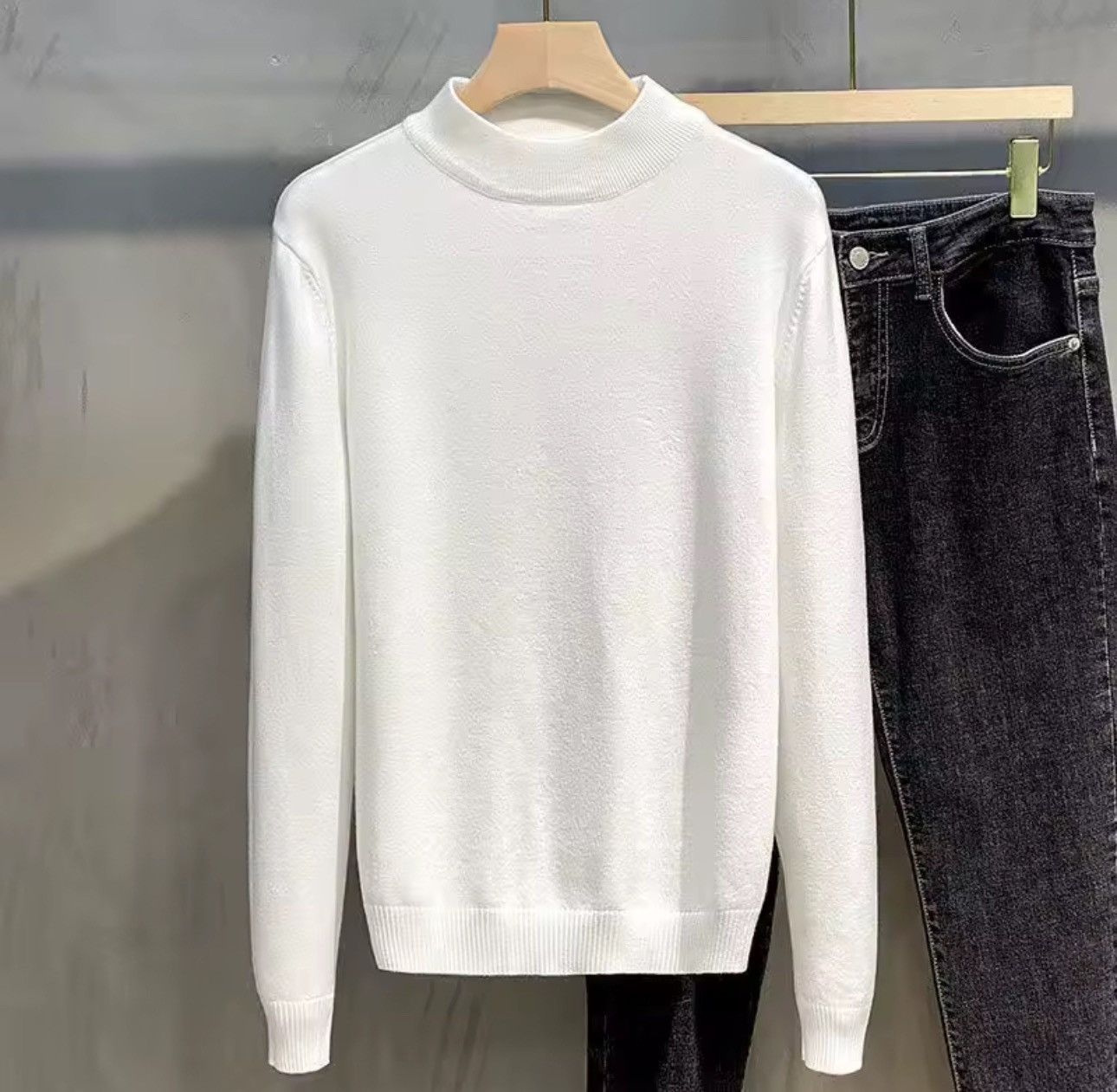 Other Streetwear Casual Solid Turtleneck Knit Sweater Pullover Size US XL / EU 56 / 4 - 5 Thumbnail