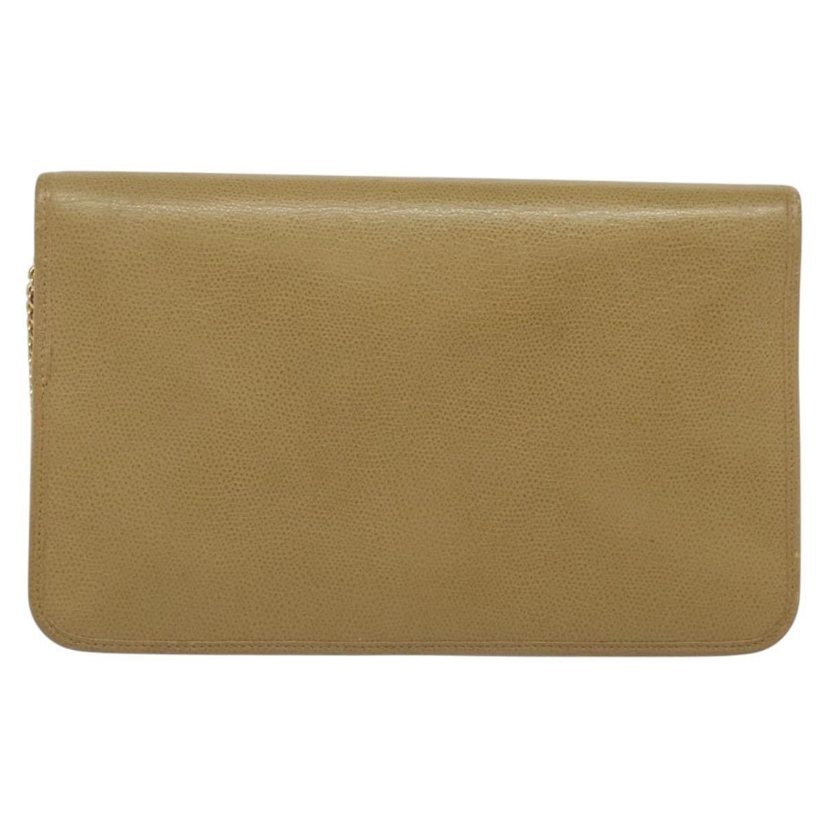 Dior DIOR Chain Shoulder Bag Leather Beige Gold Size ONE SIZE - 3 Thumbnail