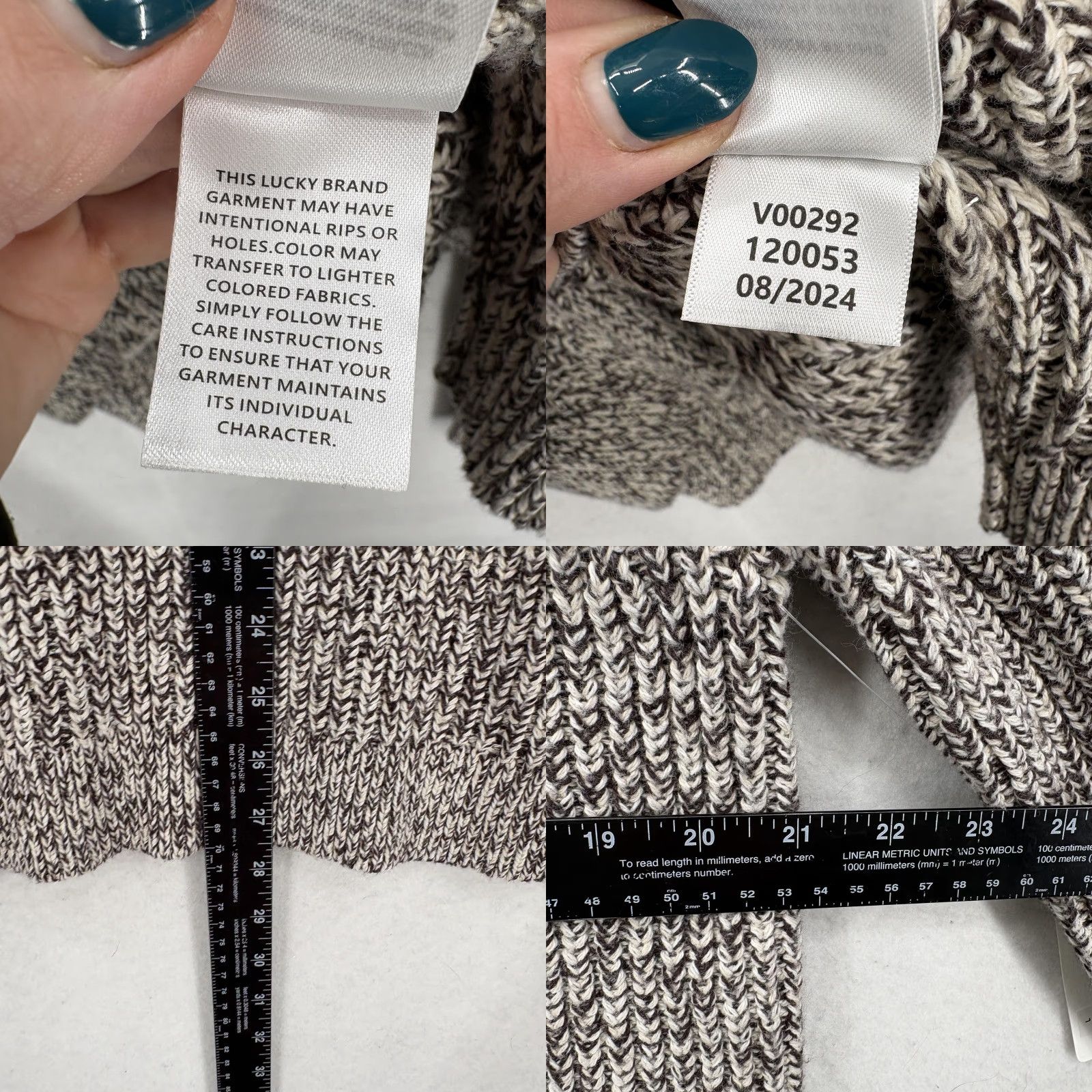 Lucky Brand Lucky Brand Sweater Womens Large Gray Acrylic Chunky Knit Crewneck Pullover NWT Size L / US 10 / IT 46 - 8 Thumbnail
