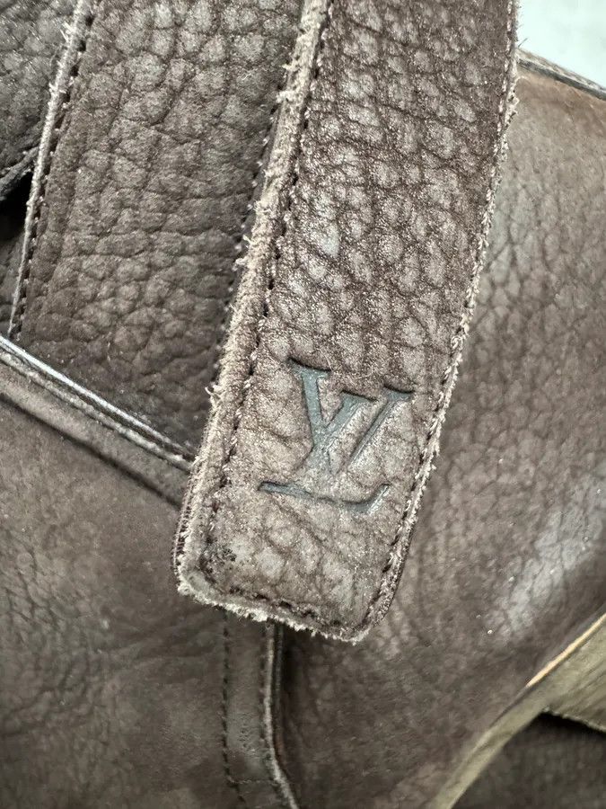 Louis Vuitton Louis Vuitton Taupe Suede Grain Leather Ankle Buckle Strap Boots Size US 10 / EU 43 - 6 Thumbnail