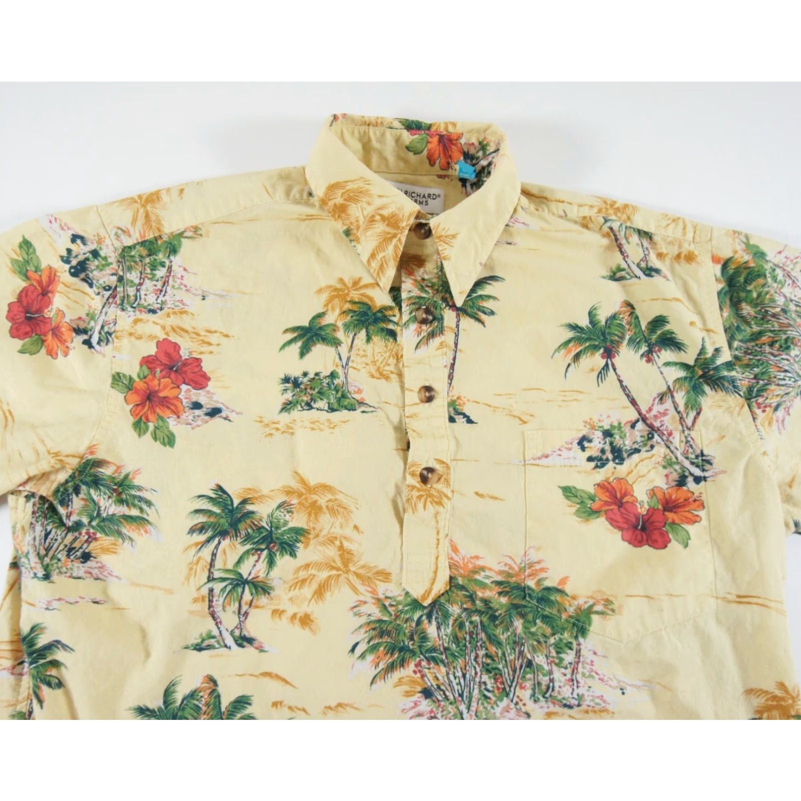 Tori Richard Tori Richard Hawaiian Polo Shirt Mens Small Yellow Floral Short Sleeve Size US S / EU 44-46 / 1 - 2 Thumbnail