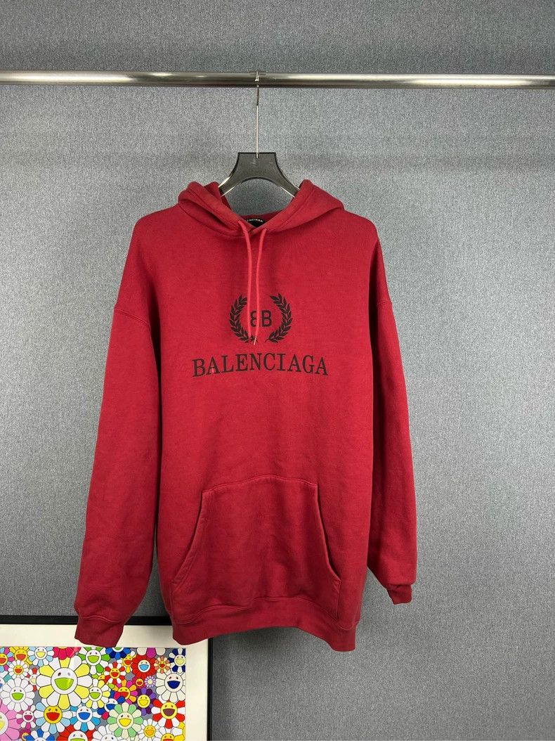 Balenciaga Balenciaga Burgundy Wheat Spike Hoodie Size US M / EU 48-50 / 2 - 1 Thumbnail