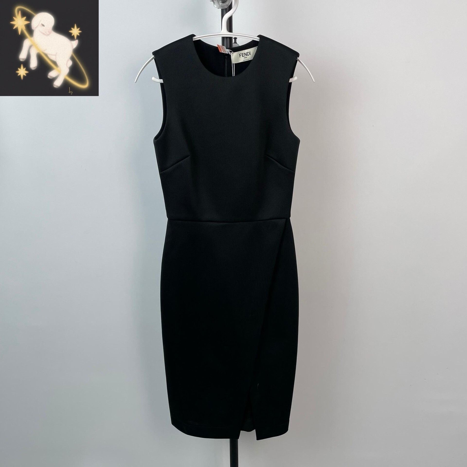 Fendi Fendi Black Silk Sleeveless Hem Split Dress Size XS / US 0-2 / IT 36-38 - 1 Thumbnail
