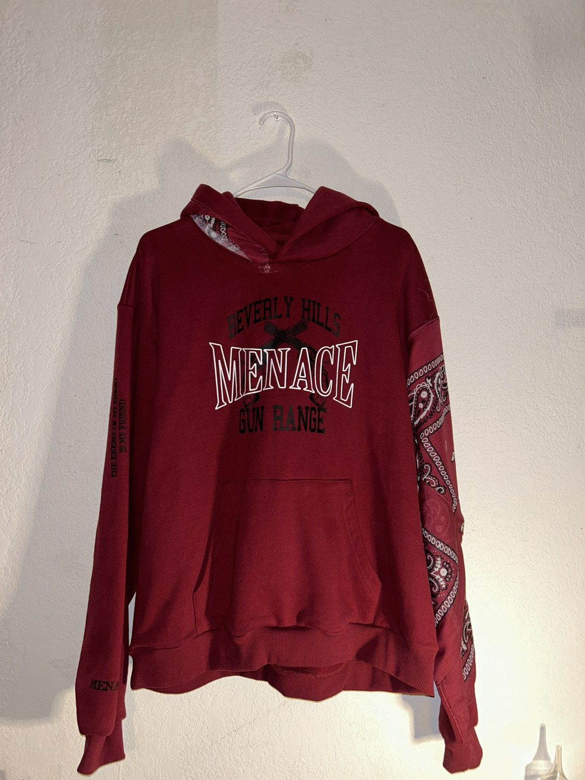 Menace menace los angeles burgundy hoodie grailed