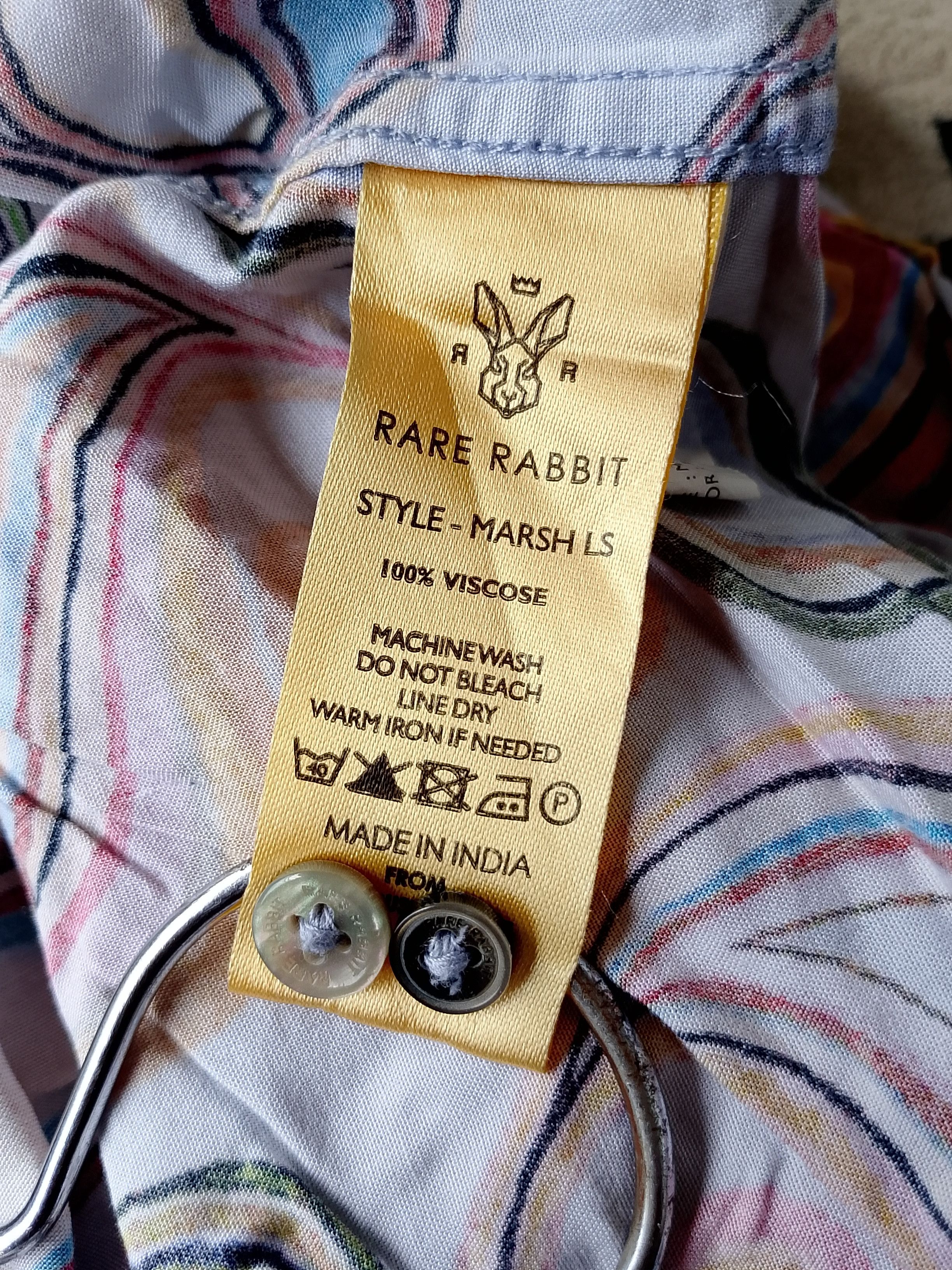 Other Rare Rabbit Marsh Blue Paisley Printed Spread Collar Shirt Size US XXL / EU 58 / 5 - 11 Thumbnail