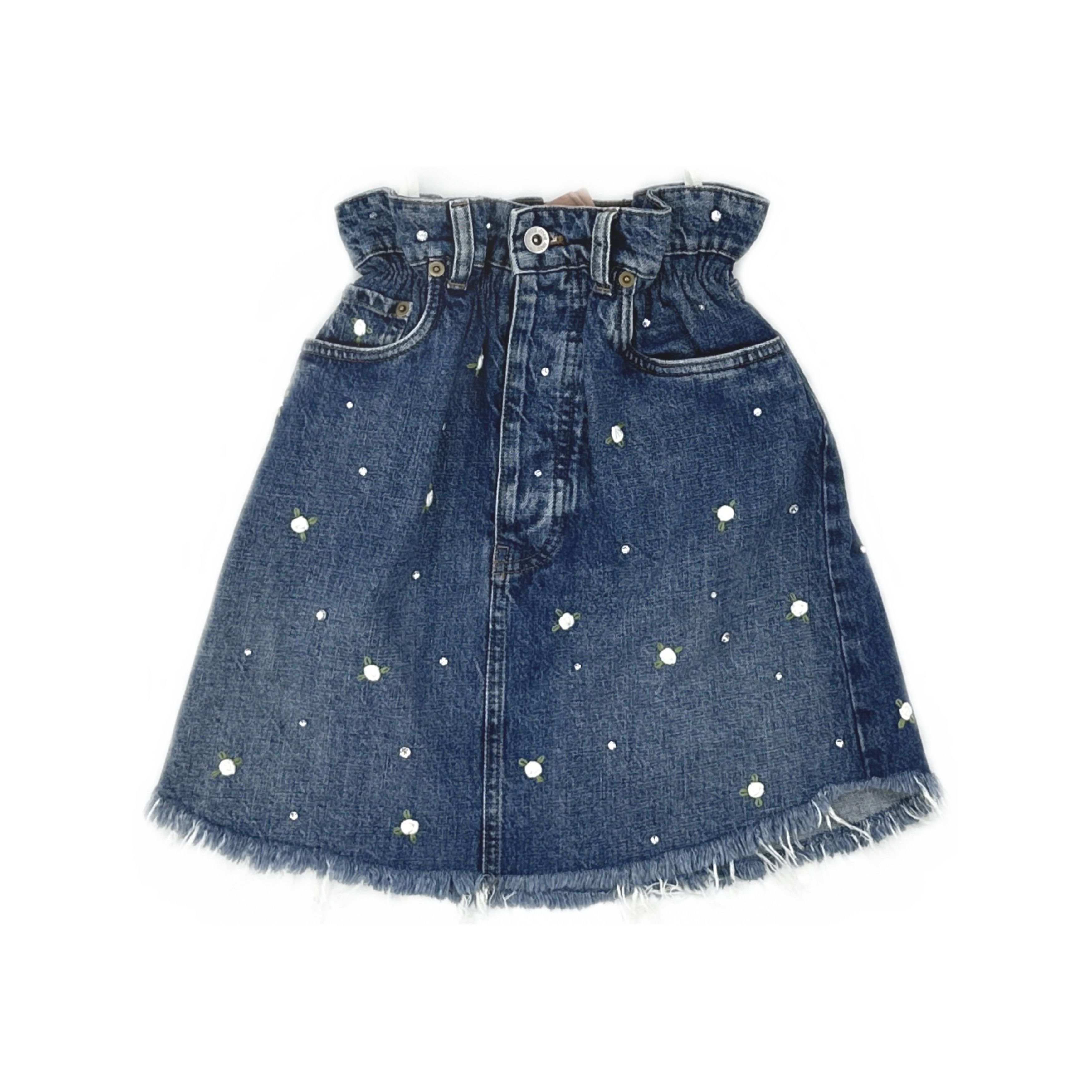 Miu Miu Miu Miu Floral Embroidered Mini Skirt 36 Size 25" / US 0 / IT 36 - 1 Thumbnail