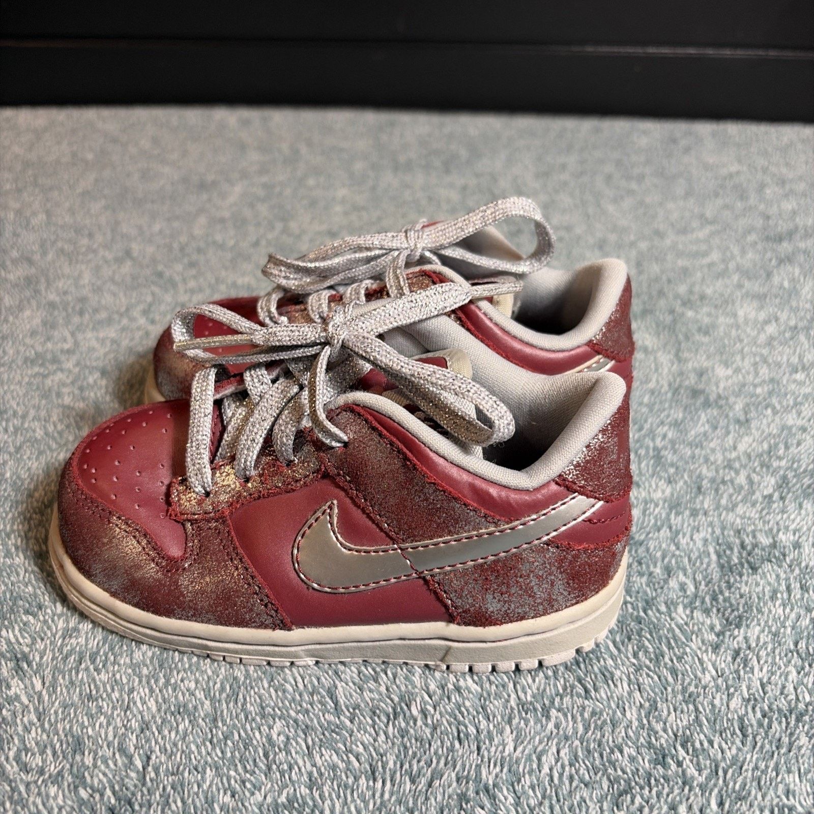 Nike Nike Dunk Low Team Red Metallic Silver Toddler Size US 6.5C Size US 6.5 / EU 39-40 - 6 Thumbnail