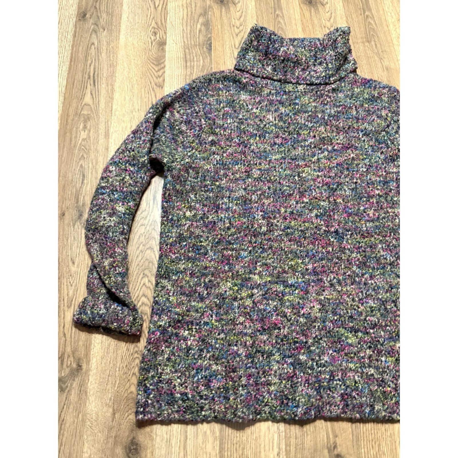 Willi Smith Willi Smith Sweater, Women's XL, Black, Multi, Turtleneck, Pullover, Knit, Regular Fit, Casual, Pullover, 2020s? Size XL / US 12-14 / IT 48-50 - 3 Thumbnail