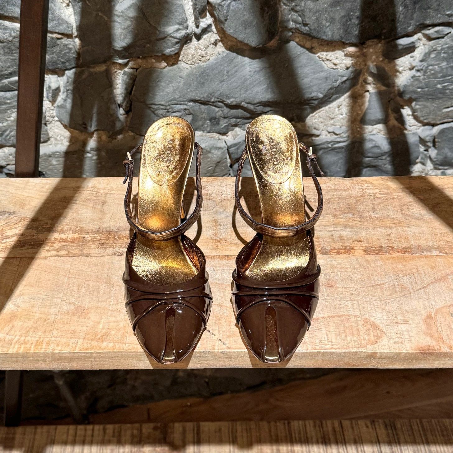 Gucci Gucci SS 2005 Runway Croc Strap Heeled Patent Mules Size US 9 / IT 39 - 3 Thumbnail