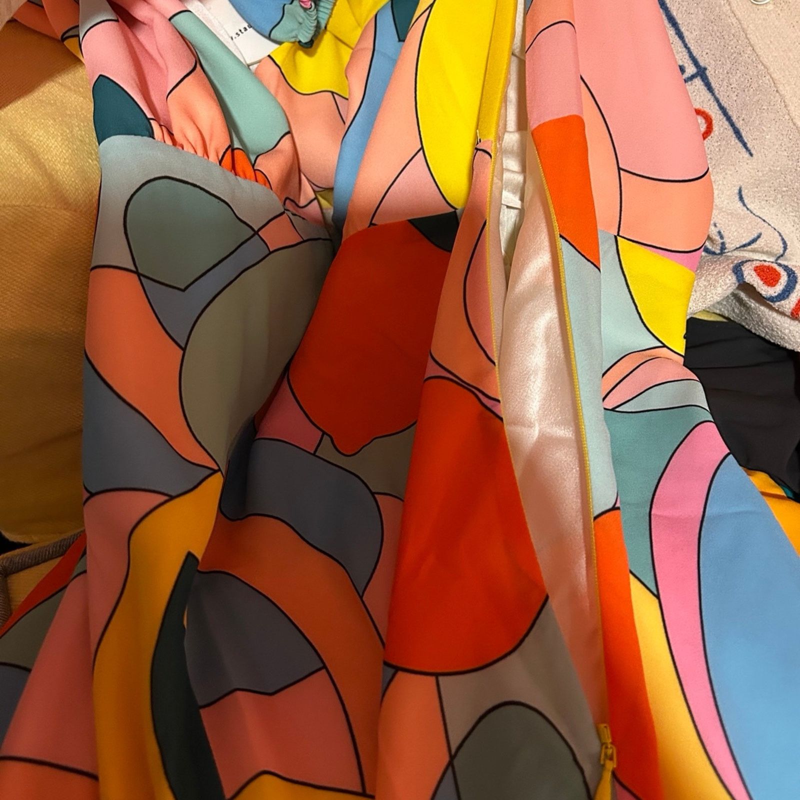 Staud NWT Staud Milla mini-dress in Citrus Kaleidoscope - size 16 Size XXL / US 16-18 / IT 52-54 - 5 Thumbnail
