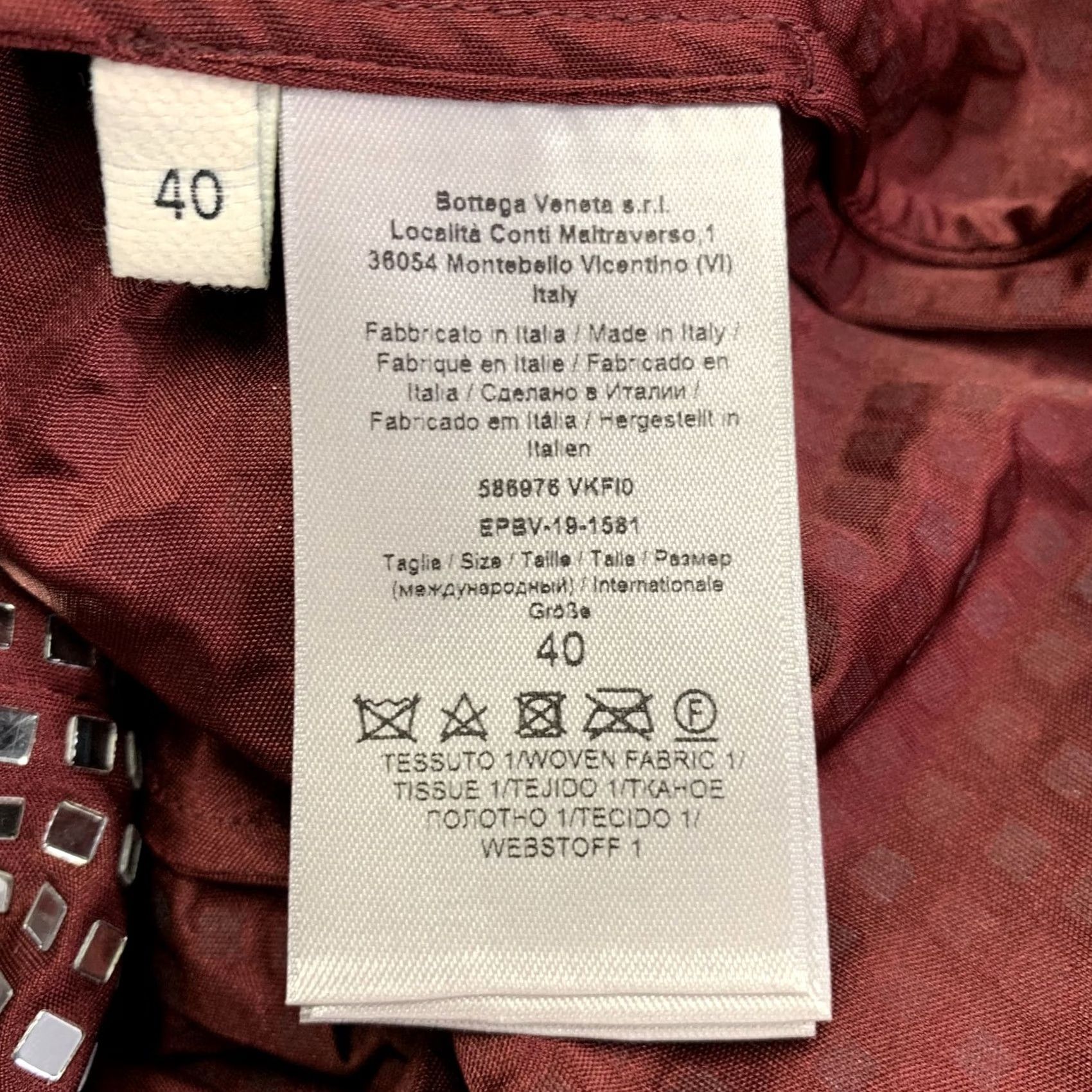 Bottega Veneta BOTTEGA VENETA Shirt Burgundy Silver Satin Jersey Embellishment Fall 2019 S Womens Size S / US 4 / IT 40 - 6 Thumbnail