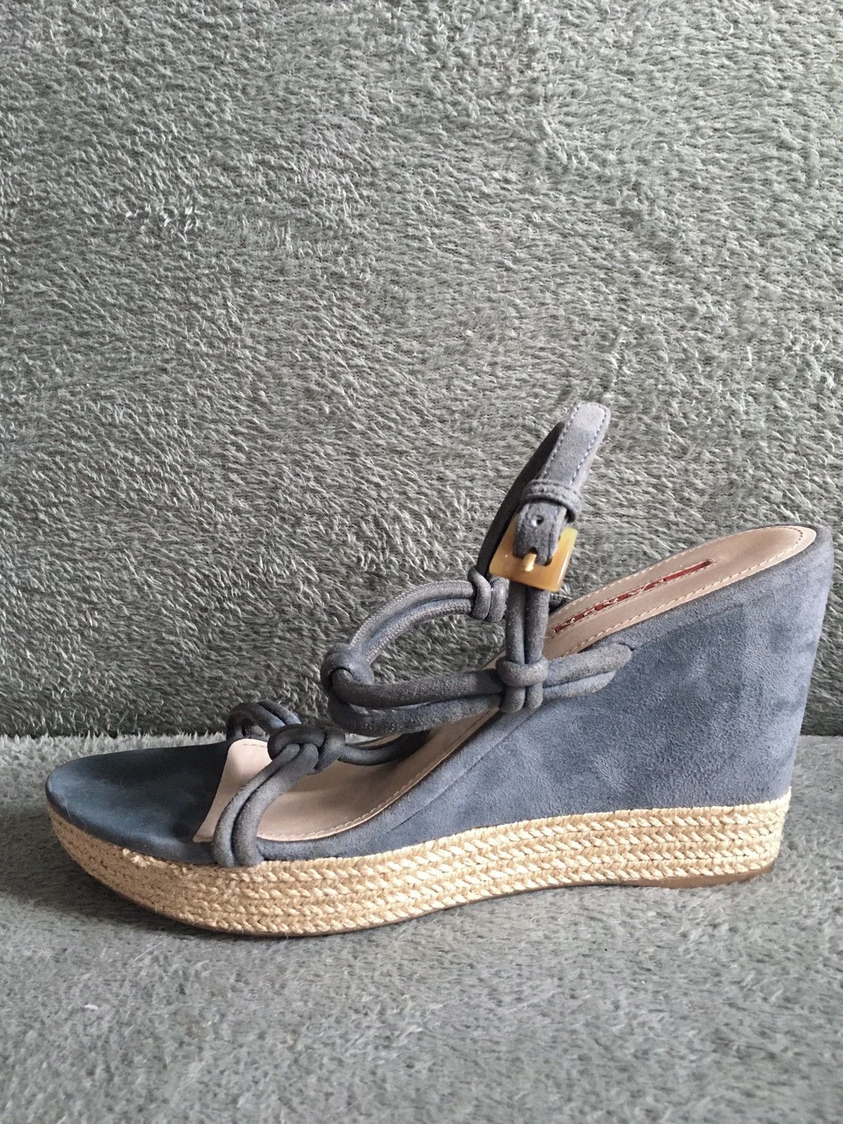 Prada PRADA Suede Strappy Knot Espadrille Wedge Sandals EU 41 Size US 11 / IT 41 - 8 Thumbnail