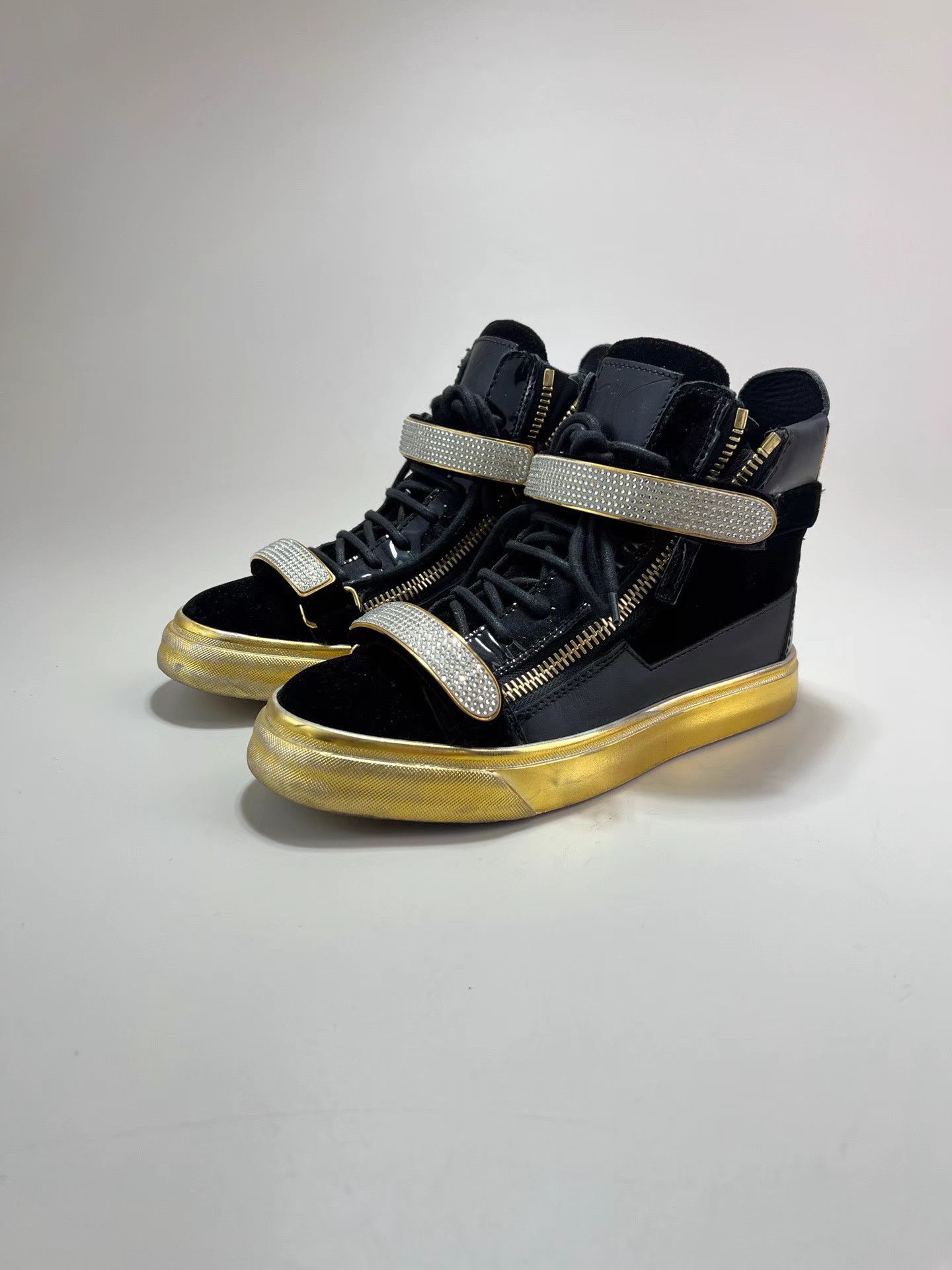 Giuseppe Zanotti GIUSEPPE ZANOTTI GZ Velvet High-Top Sneakers Size US 6 / IT 36 - 1 Thumbnail