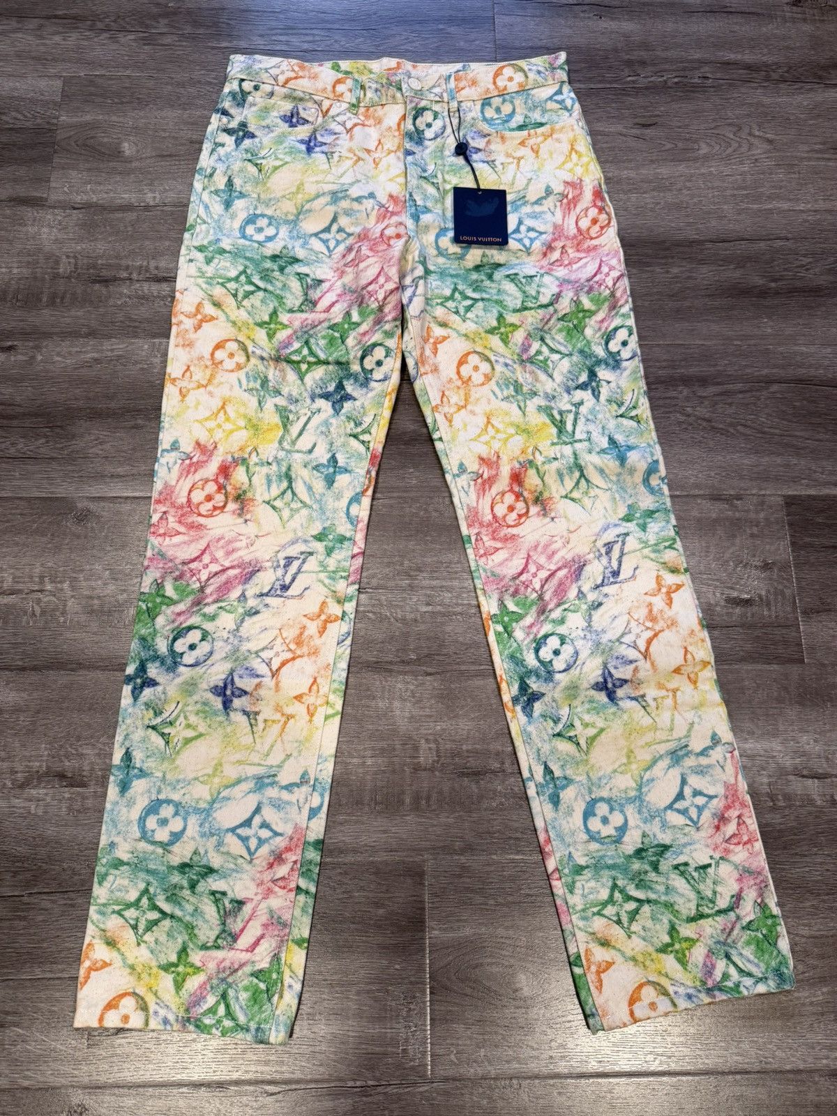 Louis Vuitton Louis Vuitton Multicolor Pastel Monogram Denim Pants Size US 34 / EU 50 - 1 Thumbnail