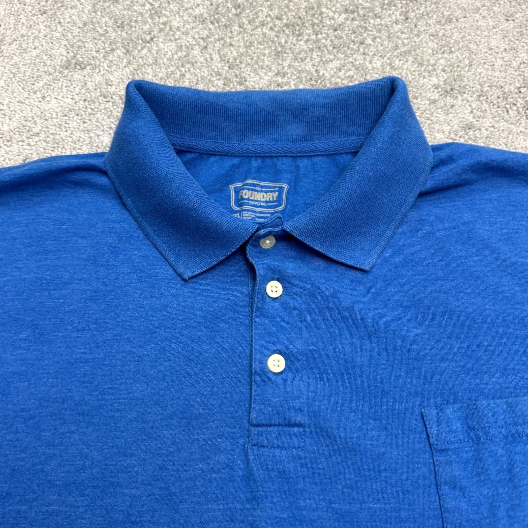 Vintage The Foundry Polo Shirt Mens 3XL Royal Blue Short Sleeve Pocket Preppy Size US XXL / EU 58 / 5 - 3 Thumbnail