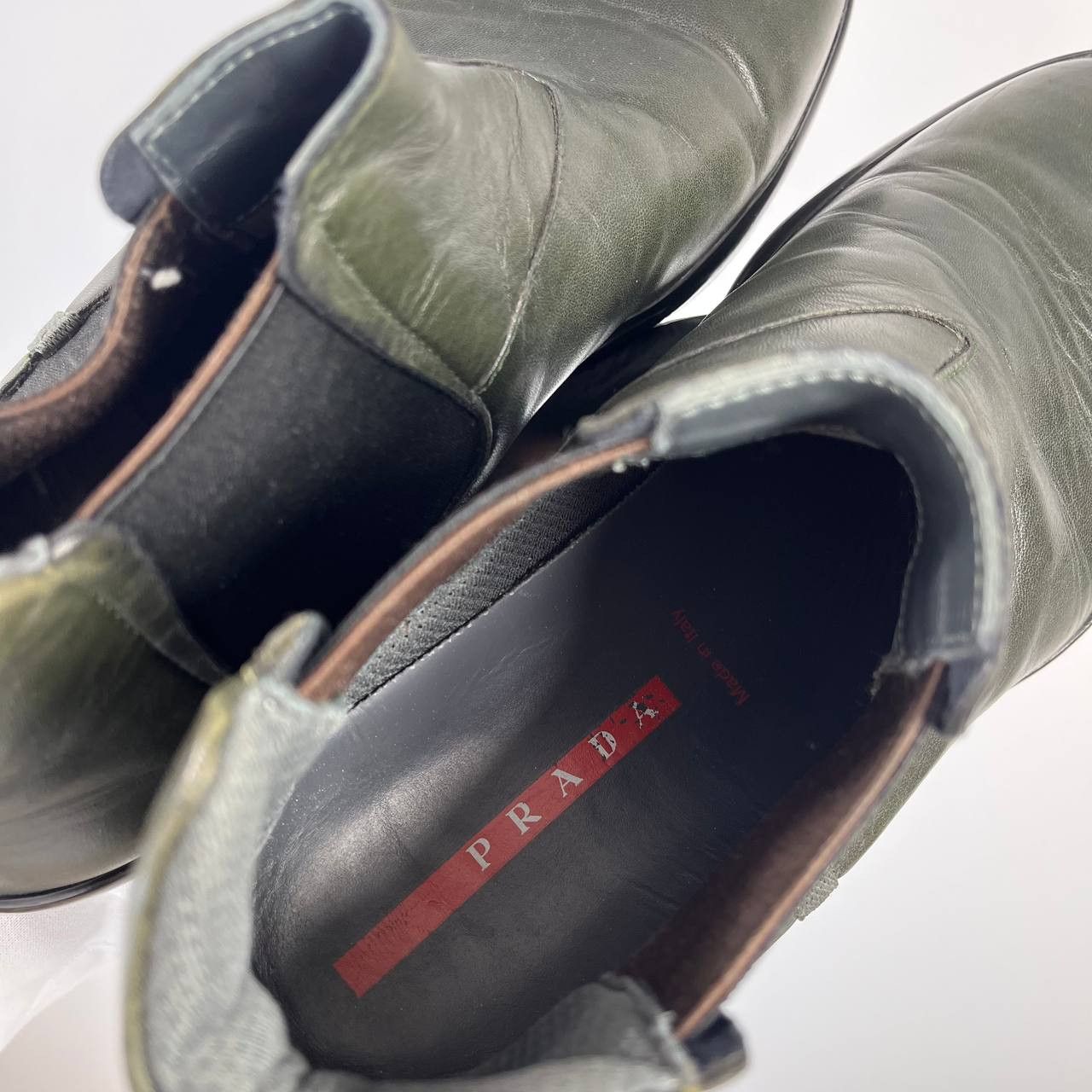 Prada PRADA Men’s Leather Chelsea Boots Green EU 43 / US 9.5 Size US 9.5 / EU 42-43 - 8 Thumbnail