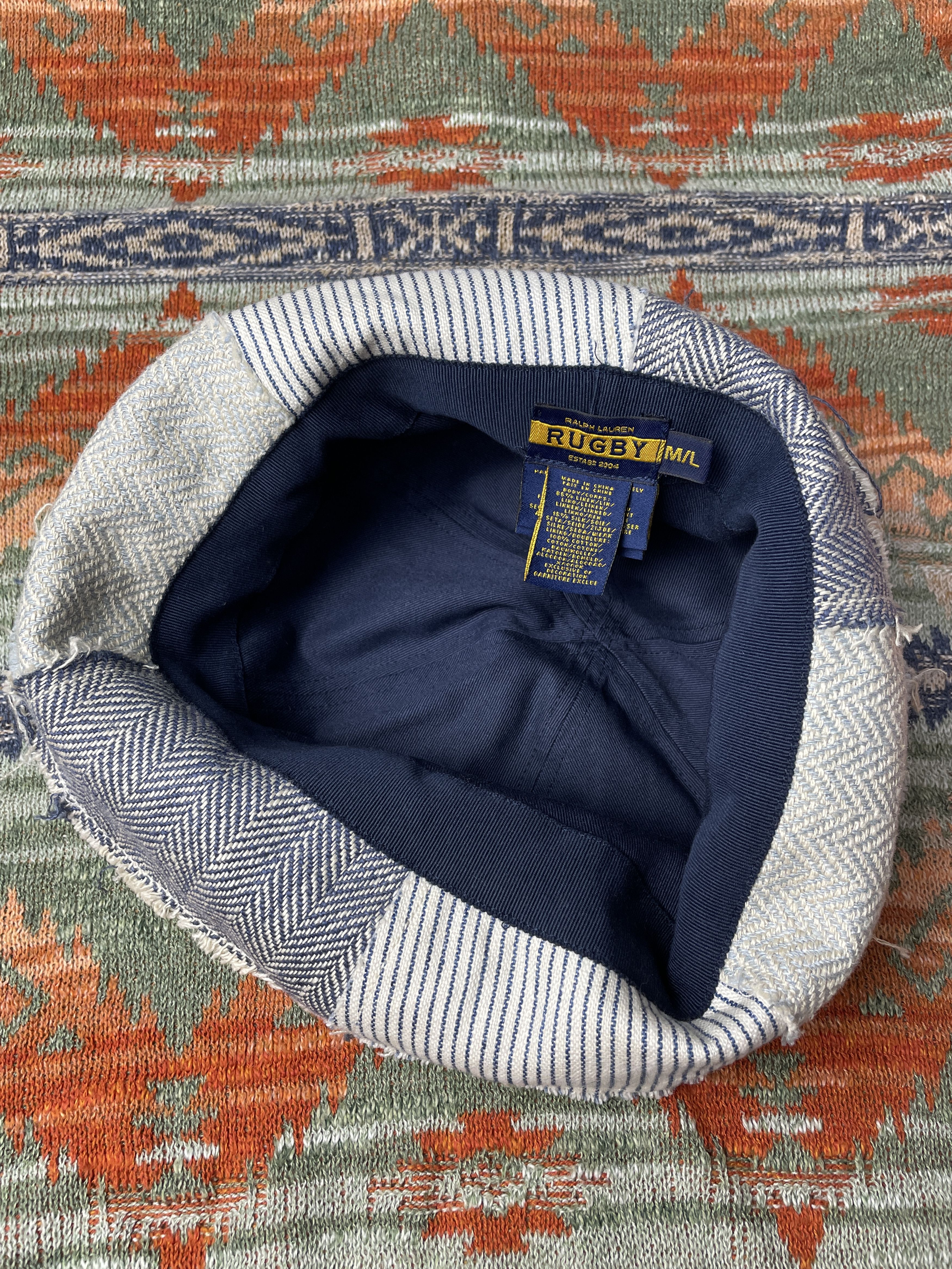 Ralph Lauren × Rugby Ralph Lauren Ralph Lauren Rugby Silk and Linen Patchwork Fisherman's Hat Size ONE SIZE - 8 Thumbnail