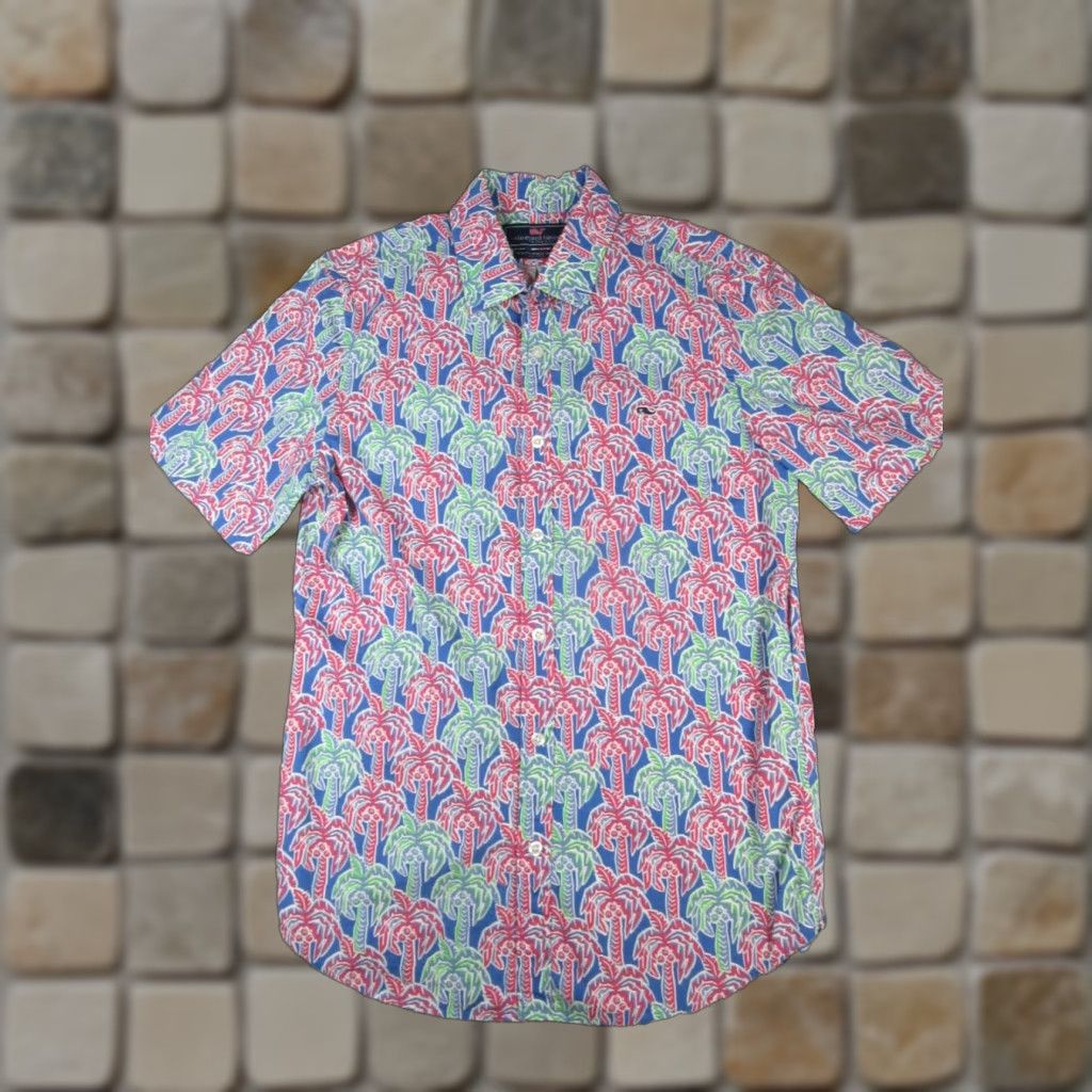Vineyard Vines VINEYARD VINES Whale Shirt Mens Small Blue Red Green Cotton Button Up Shirt Size US S / EU 44-46 / 1 - 1 Thumbnail