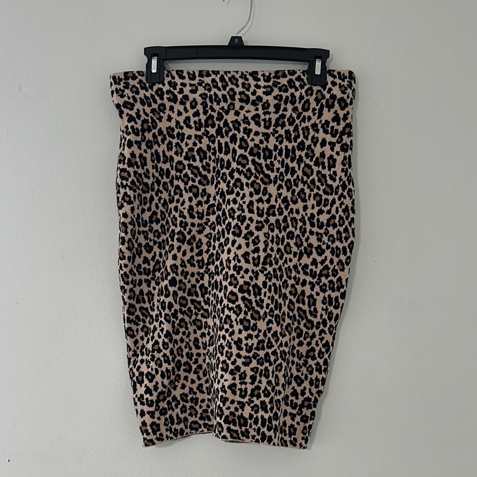 Designer Thalia Sodi Black and Tan Pencil Midi Skirt Cocktail Size 28" / US 6 / IT 42 - 1 Thumbnail