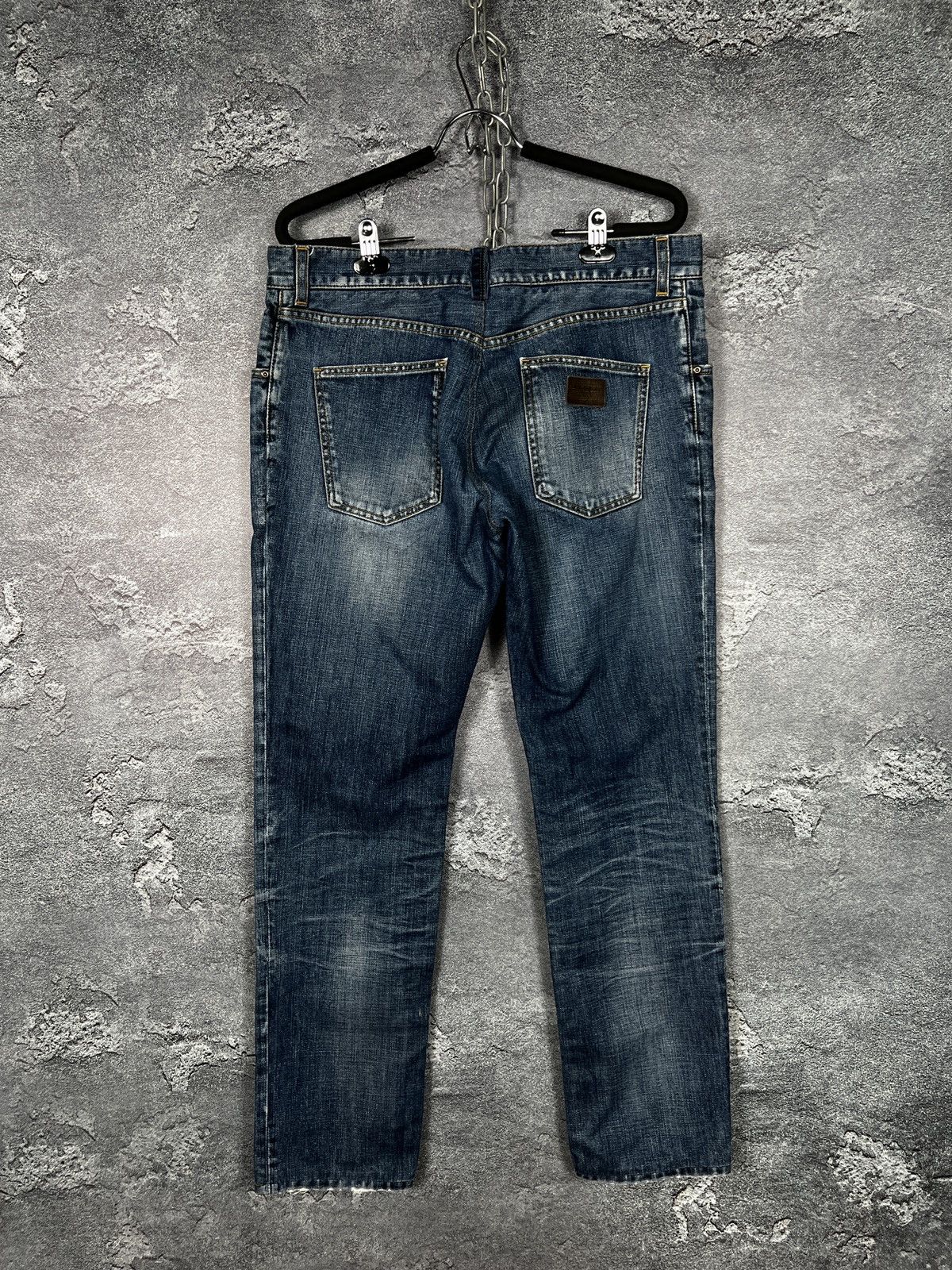 Vintage Dolce Gabbana Jeans With Leather Logo Size 34