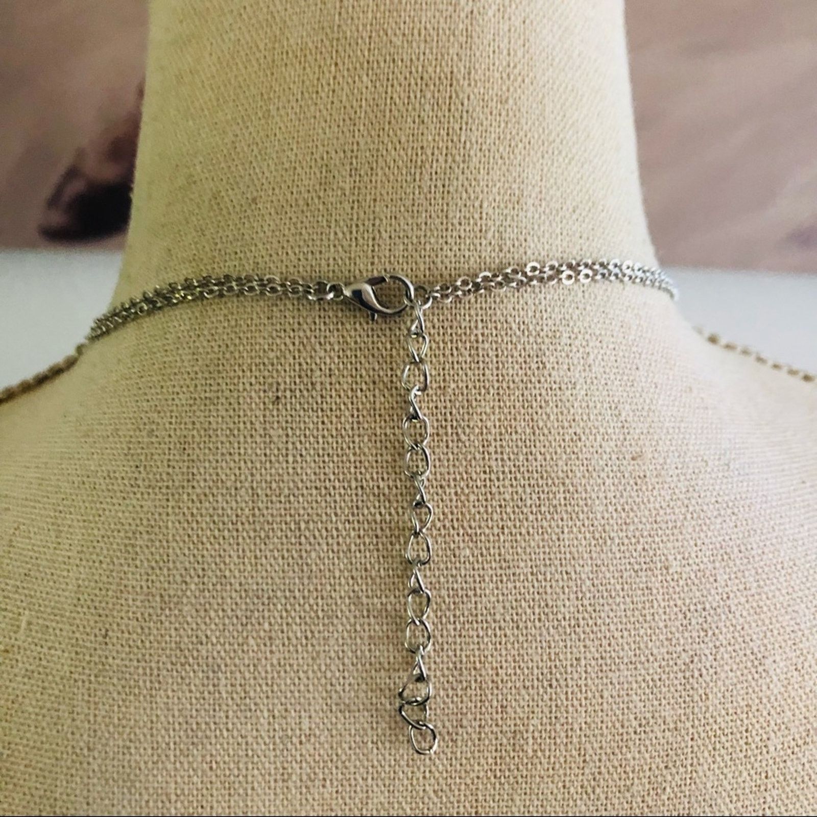Jewelry Double strand layered framed pink gem chain necklace Size ONE SIZE - 6 Thumbnail
