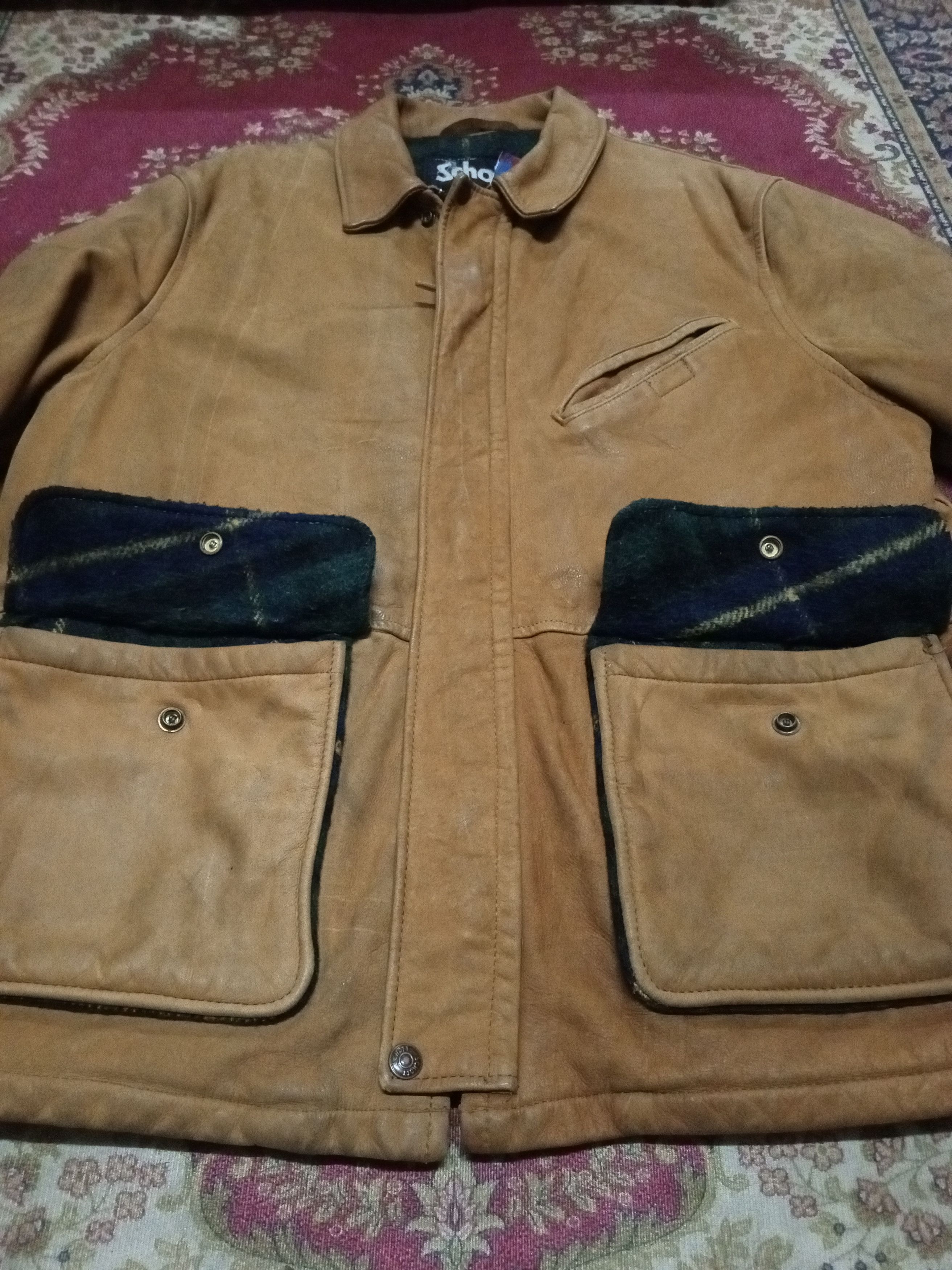 Vintage 80s vintage Schott N.Y.C leather wool jacket Size US XL / EU 56 / 4 - 11 Thumbnail