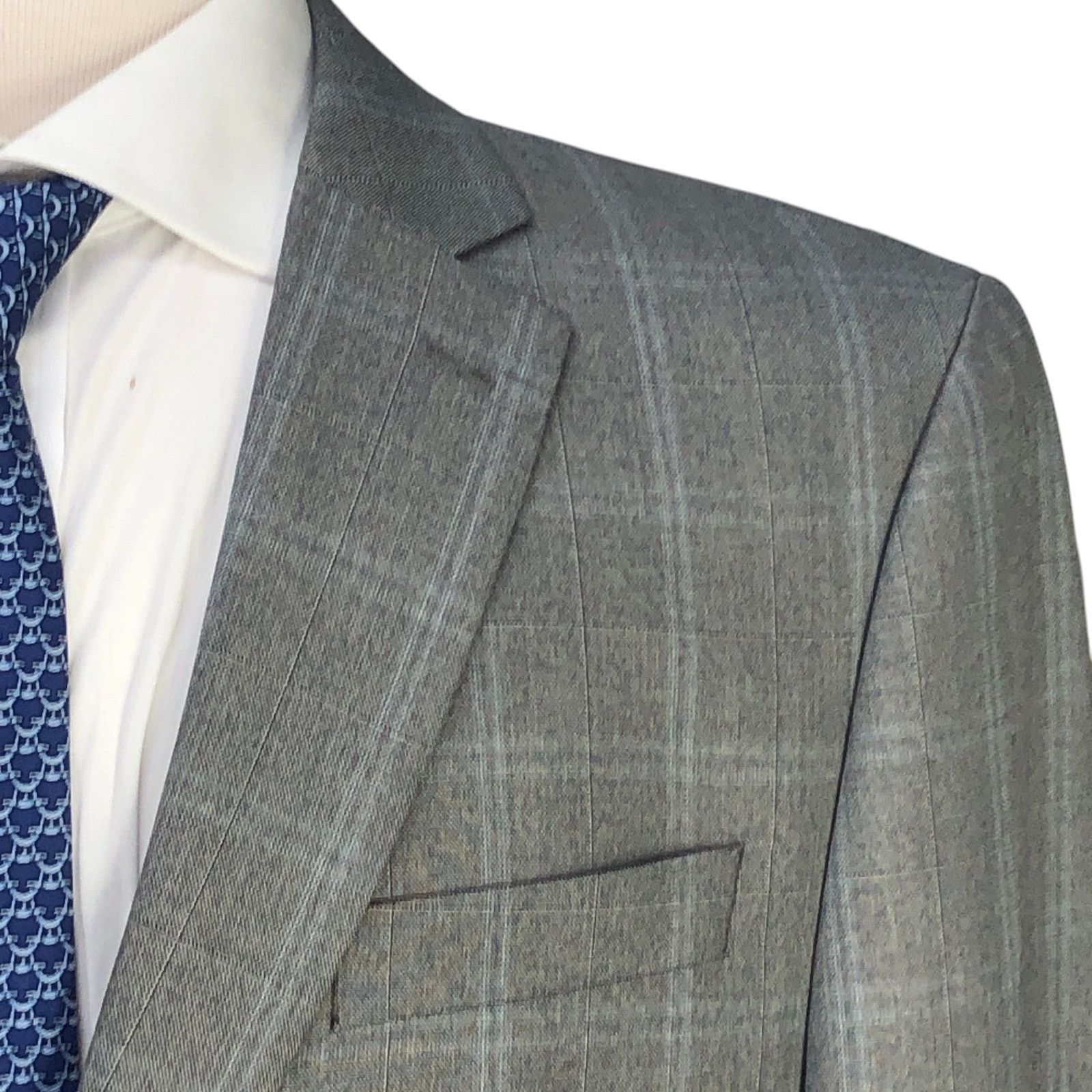 Michael Kors Michael Kors 42L Sport Coat Jacket Blazer Gray Windowpane Size 42L - 4 Thumbnail