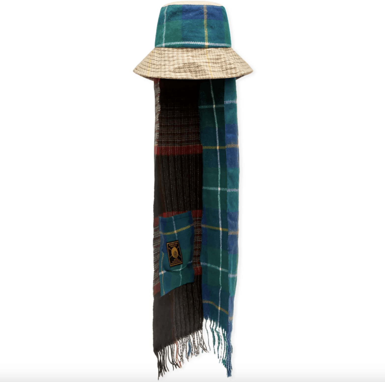 Marine Serre Clashing Tartans Bucket-scarf Hat
