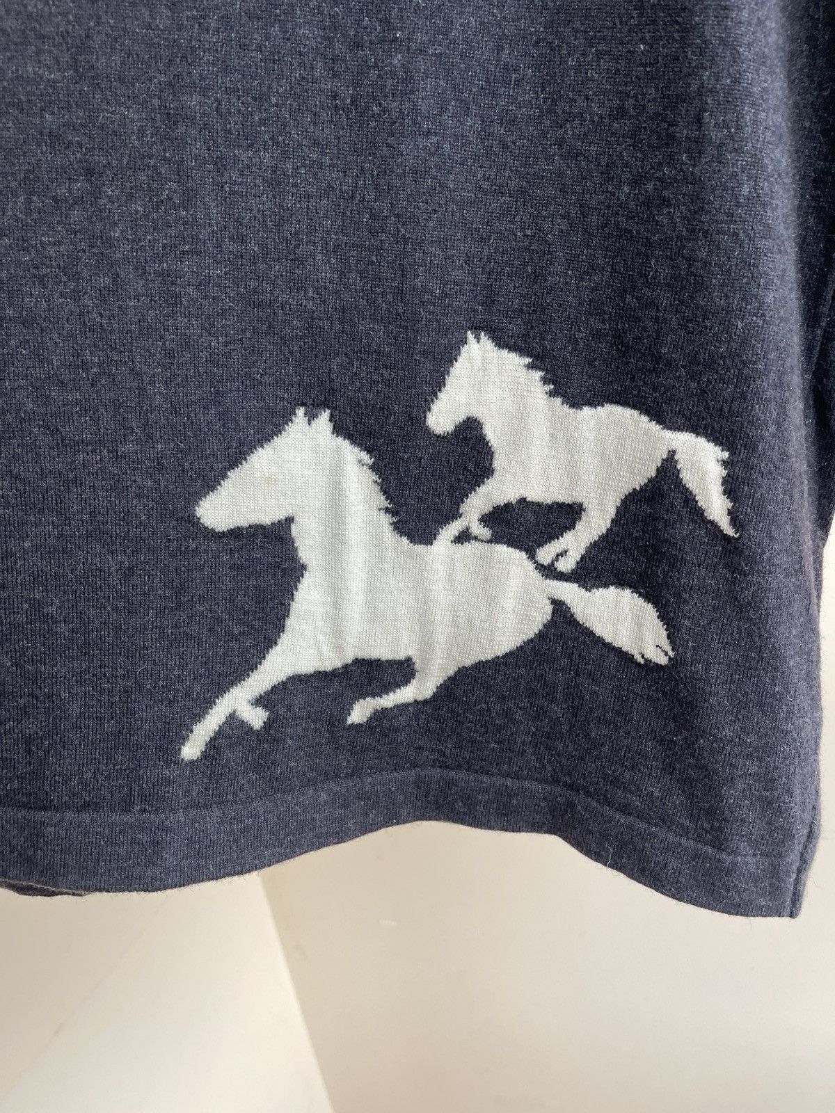 Escada Escasa Margaretha Ley Horses Print Wool Sweater Vintage 90s Size L / US 10 / IT 46 - 5 Thumbnail