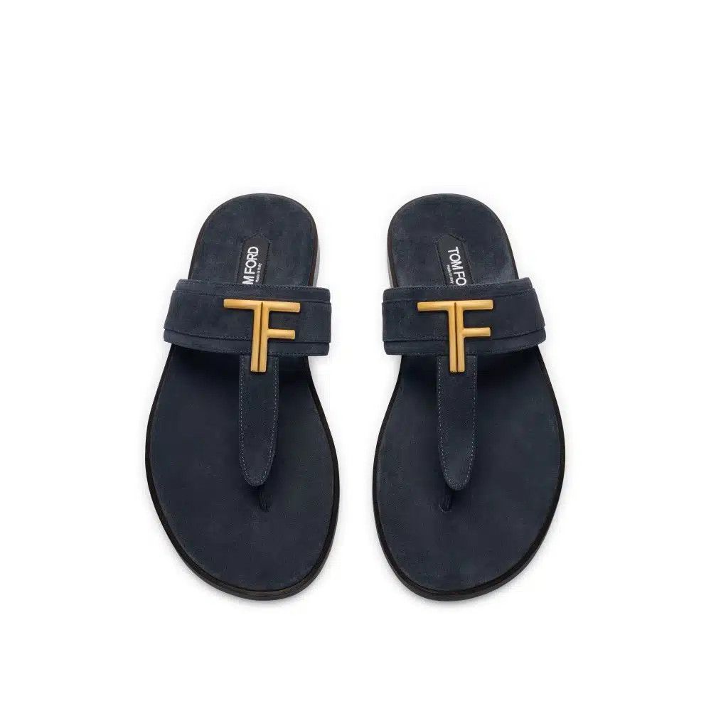 Tom Ford o1loc1c0925 J1382 Size: 11 TF / Brighton Suede Sandals Navy Size US 11 / EU 44 - 2 Thumbnail