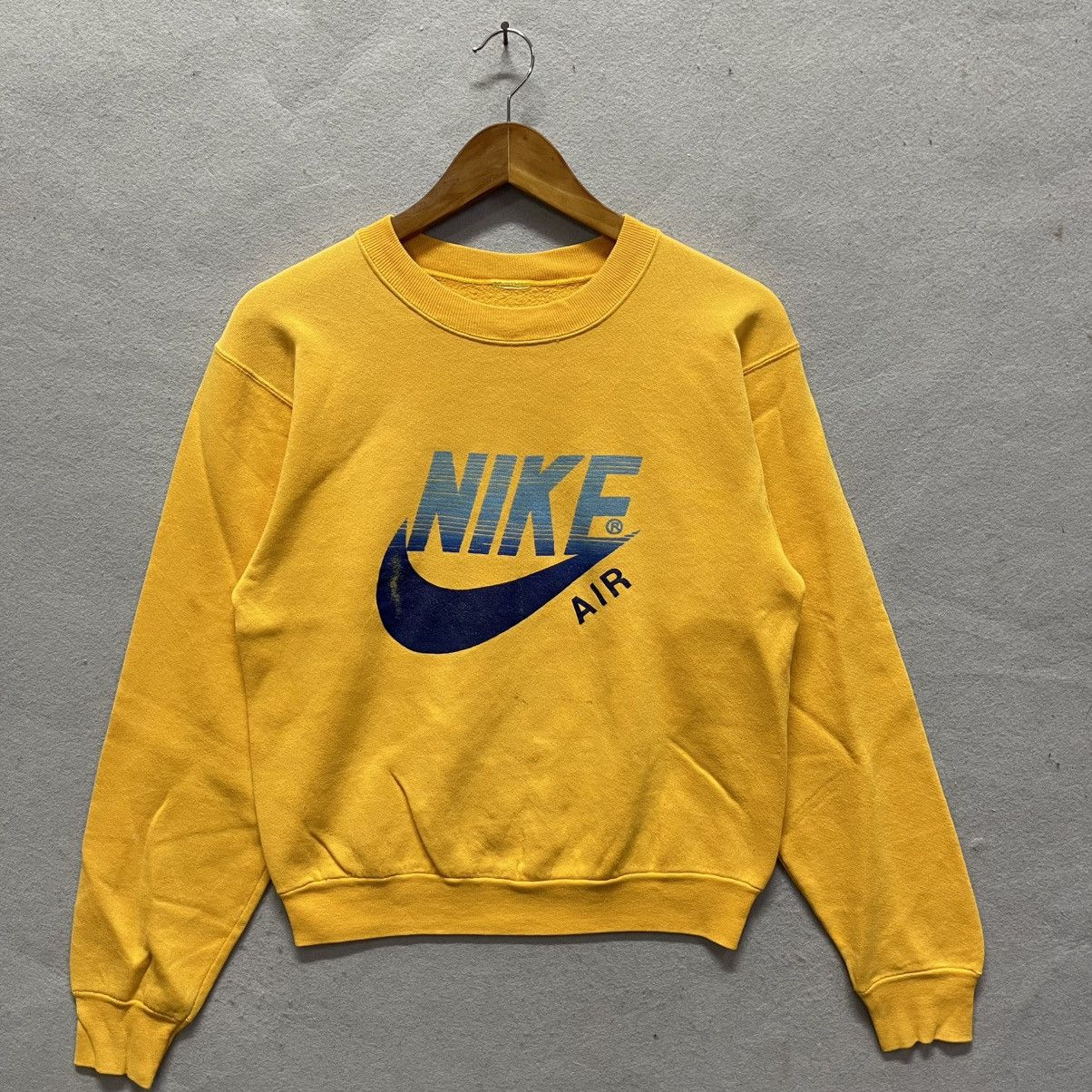Nike Vintage Nike Air Swoosh Logo Sweatshirt – Yellow / Blue Size US S / EU 44-46 / 1 - 1 Thumbnail