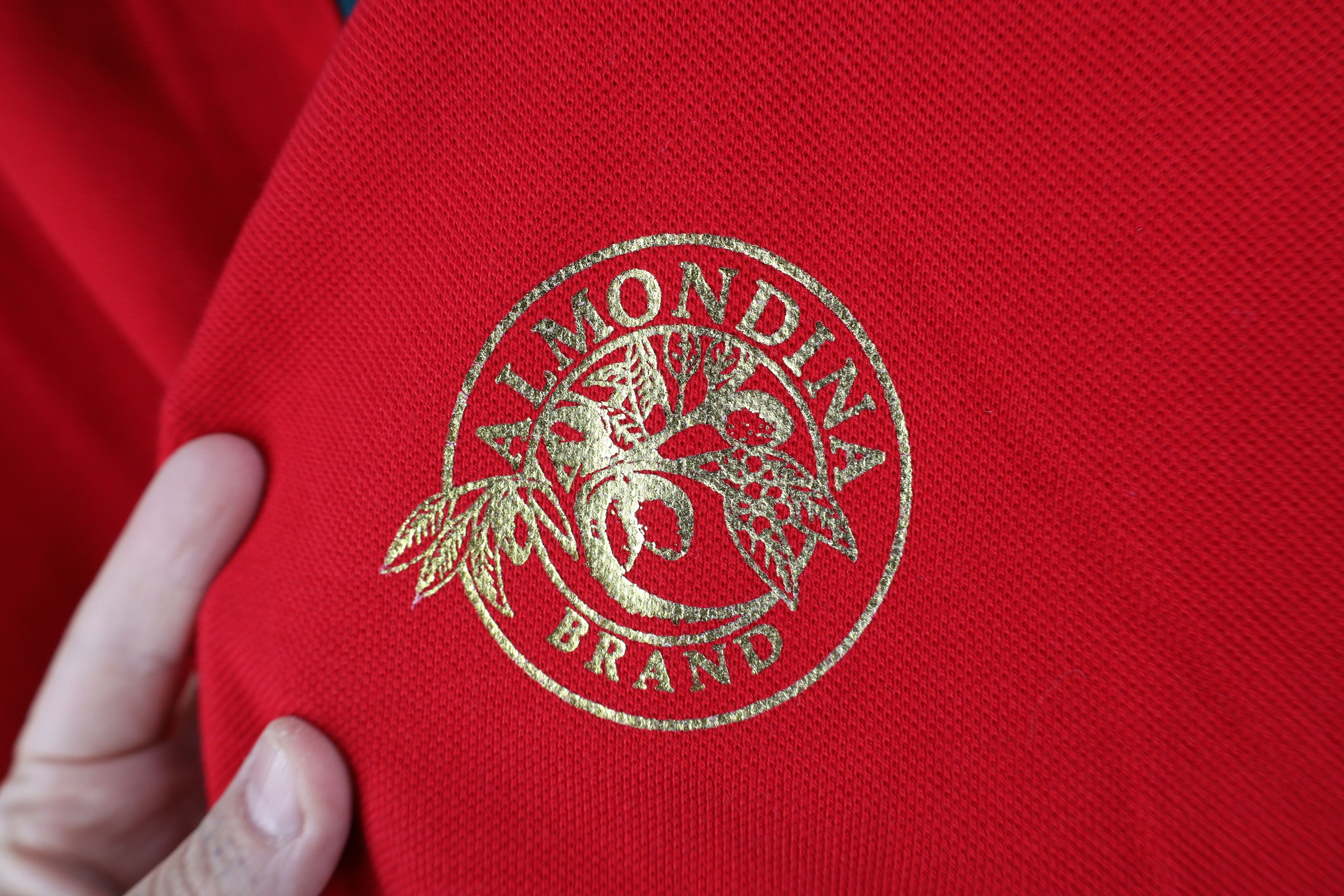 Vintage Vintage 90s Spell Out Almondina Brand Almonds Nuts Polo USA Size US L / EU 52-54 / 3 - 4 Thumbnail