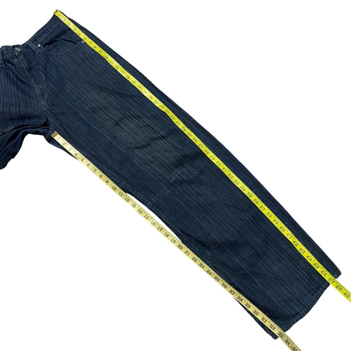 Japanese Brand Japanese Brand OPEN DICH Pinstripe Denim Baggy Jeans Size US 33 - 17 Thumbnail